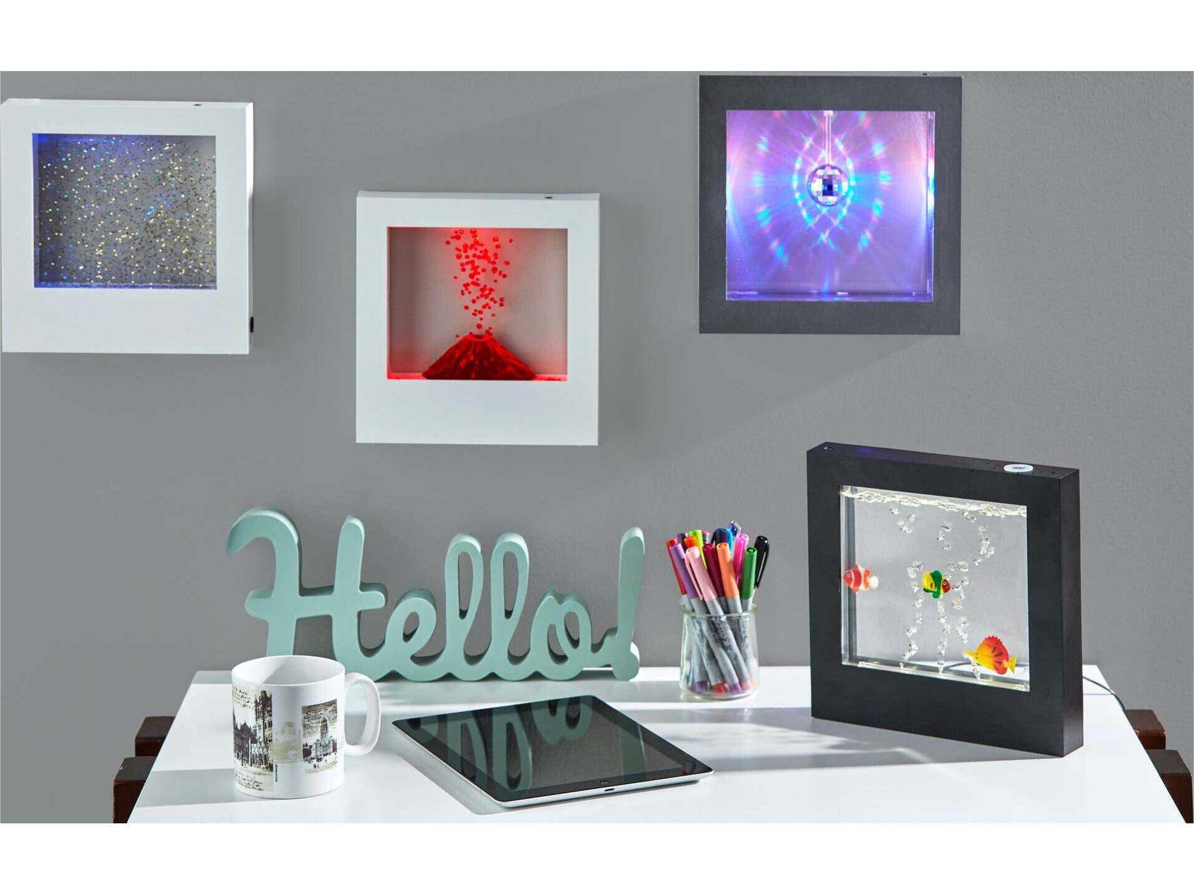 Adesso Light Box White Clear Plastic Table Lamp