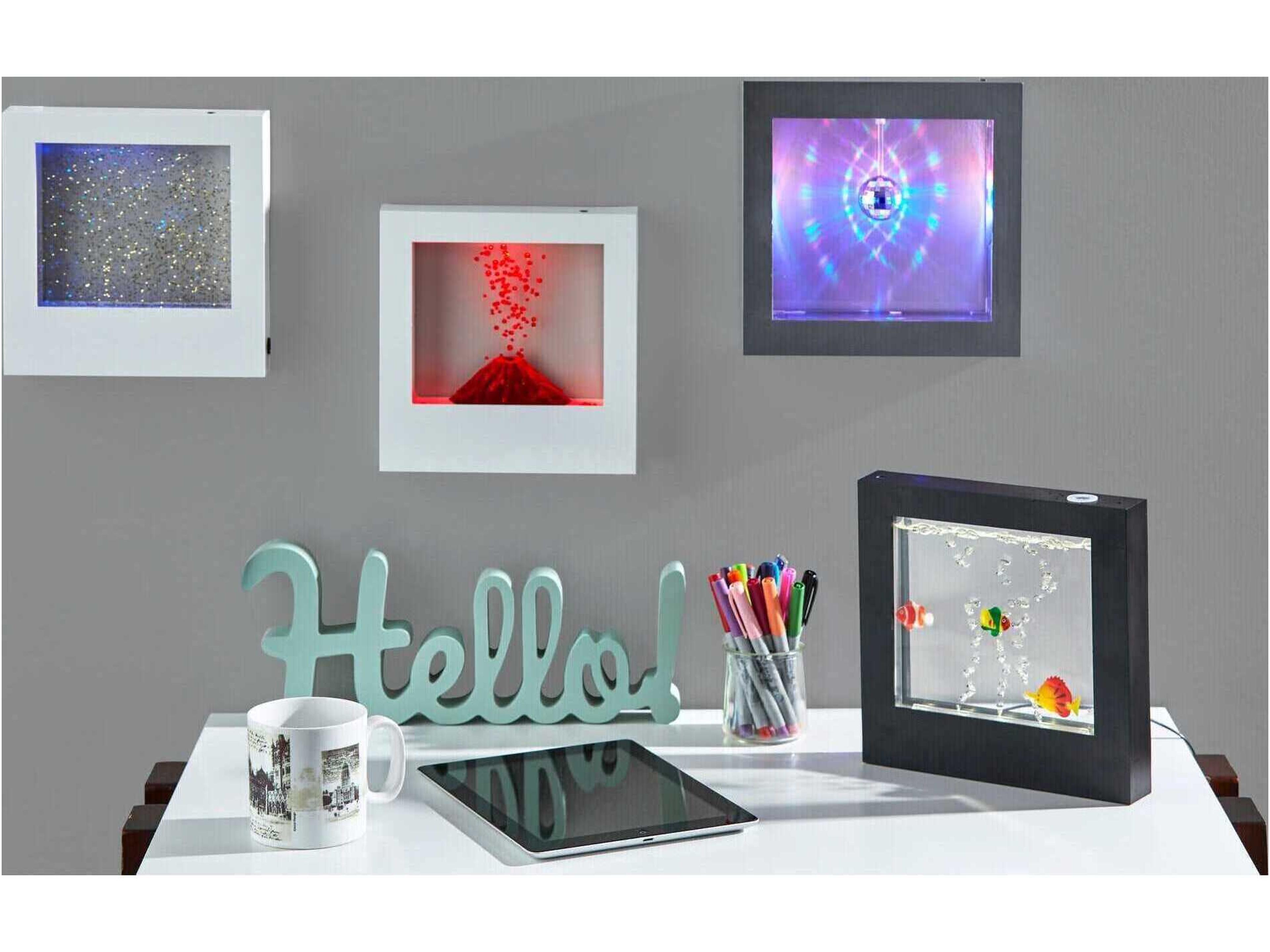 Adesso Light Box White Clear Plastic Table Lamp