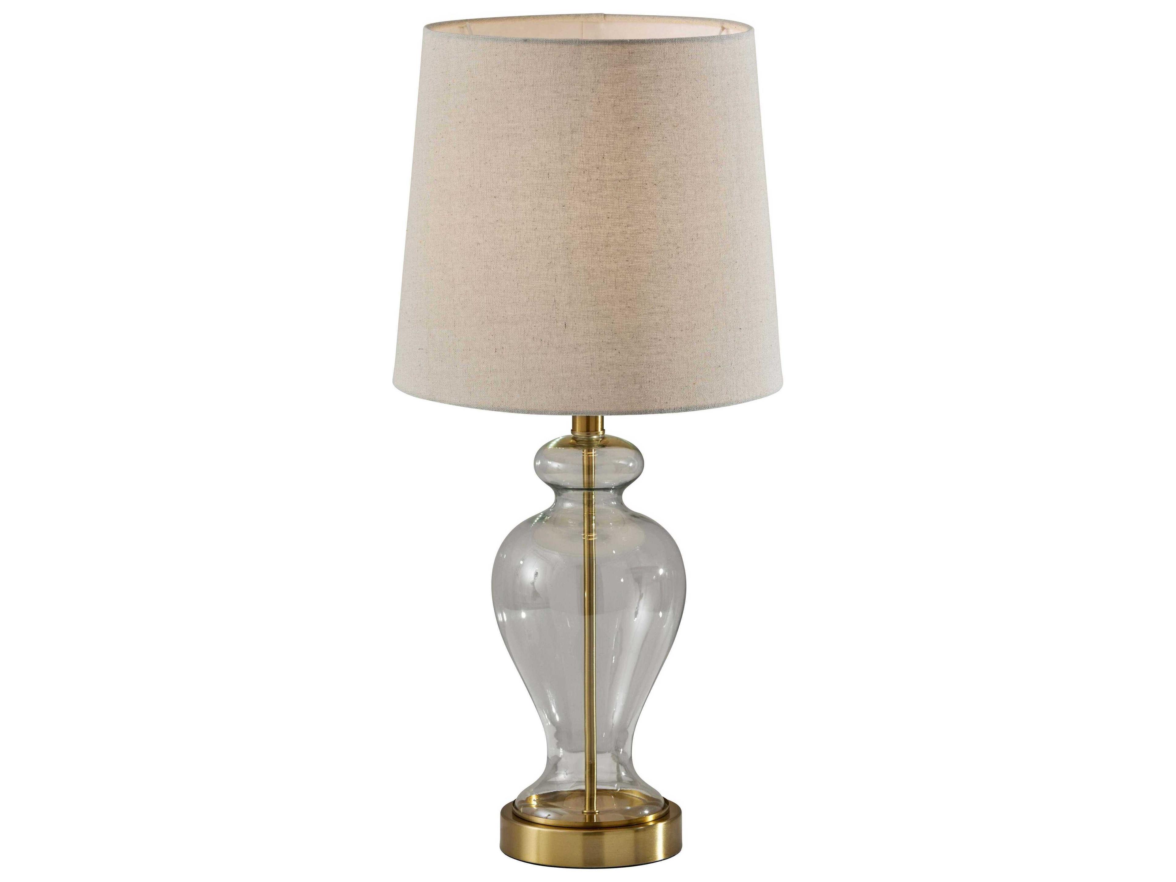 Sonata Table Lamp Clear Glass with Brass Accents