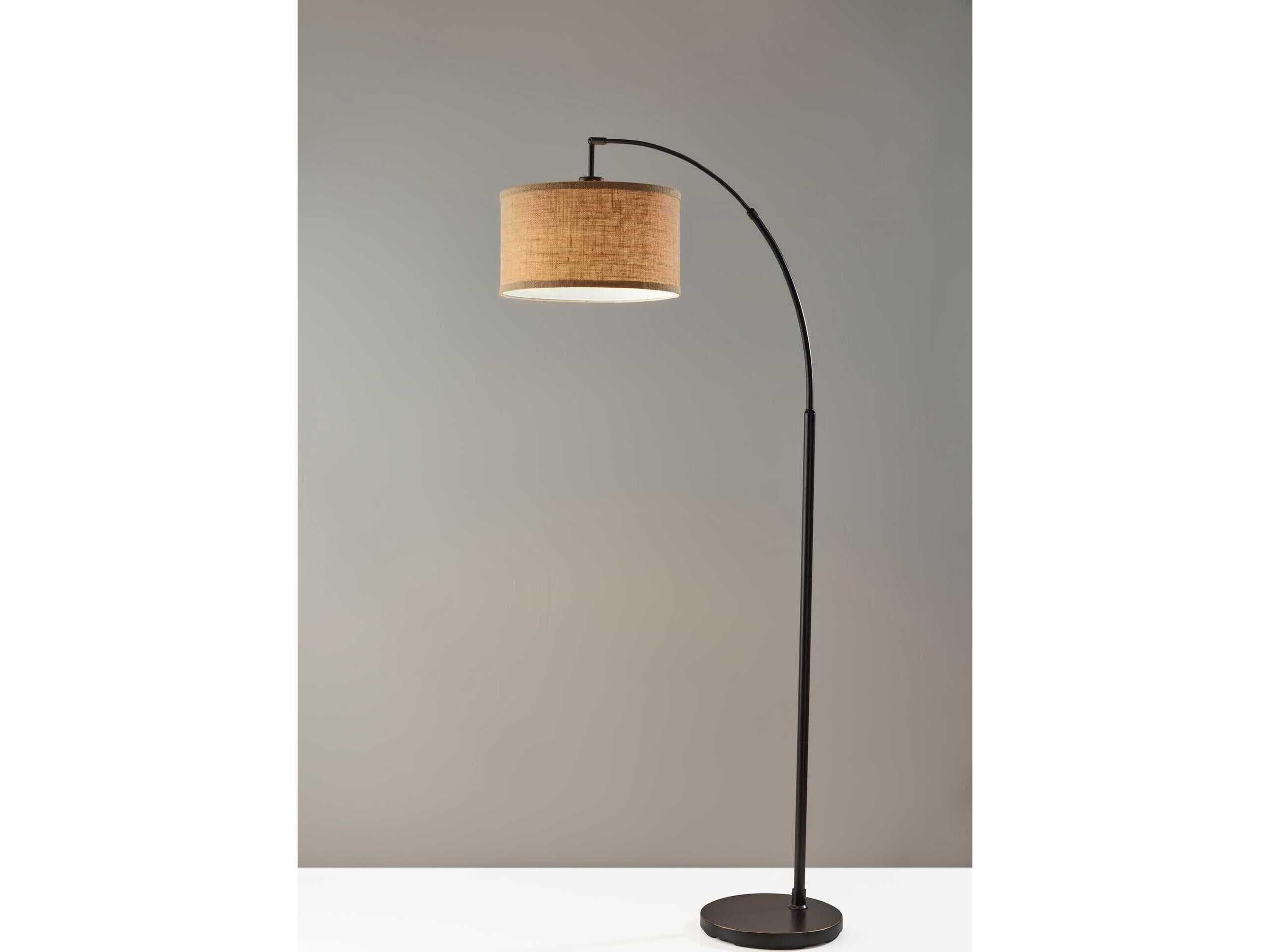 Adesso Burlap Antique Bronze Floor Lamp