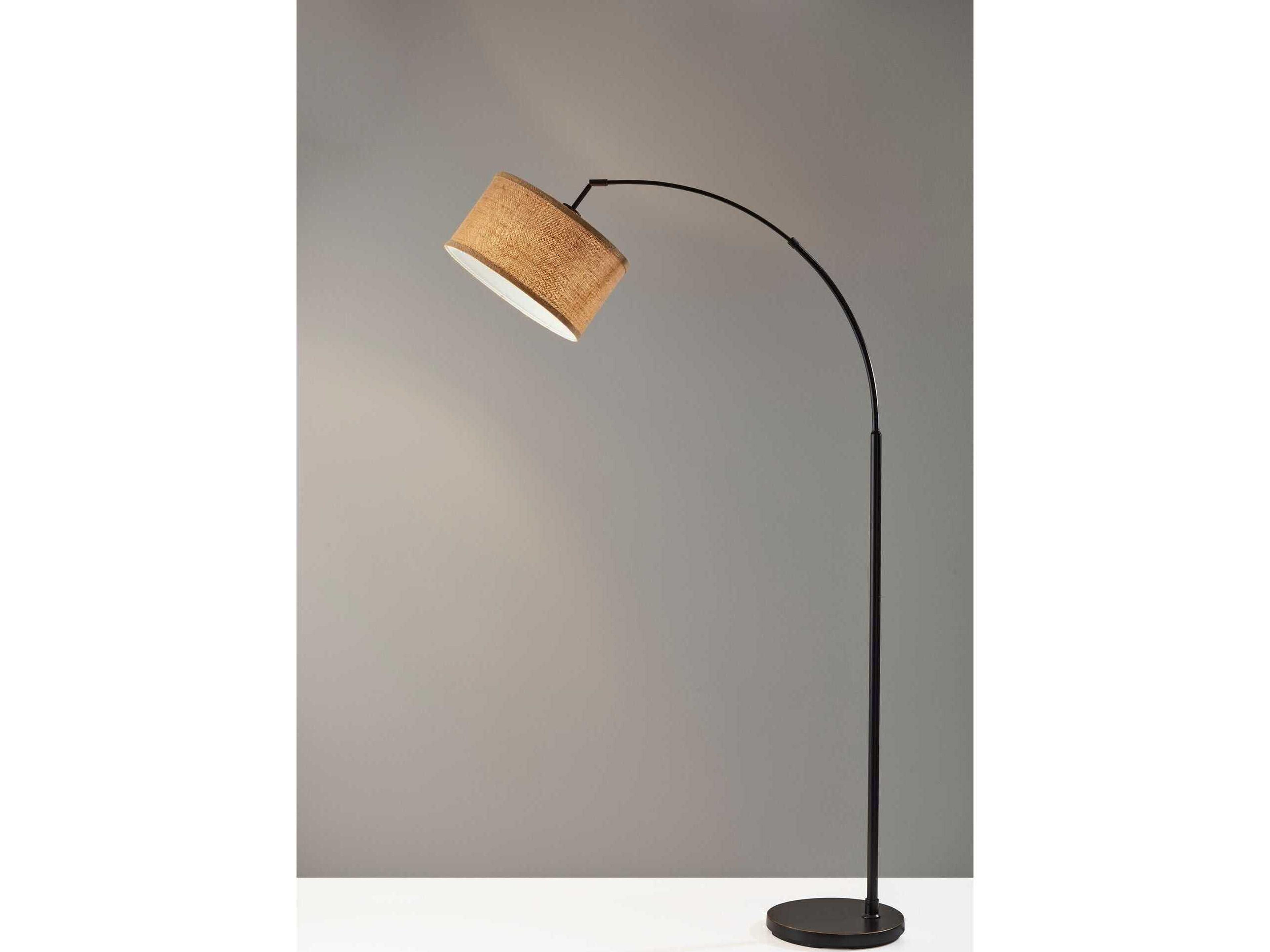 Adesso Burlap Antique Bronze Floor Lamp