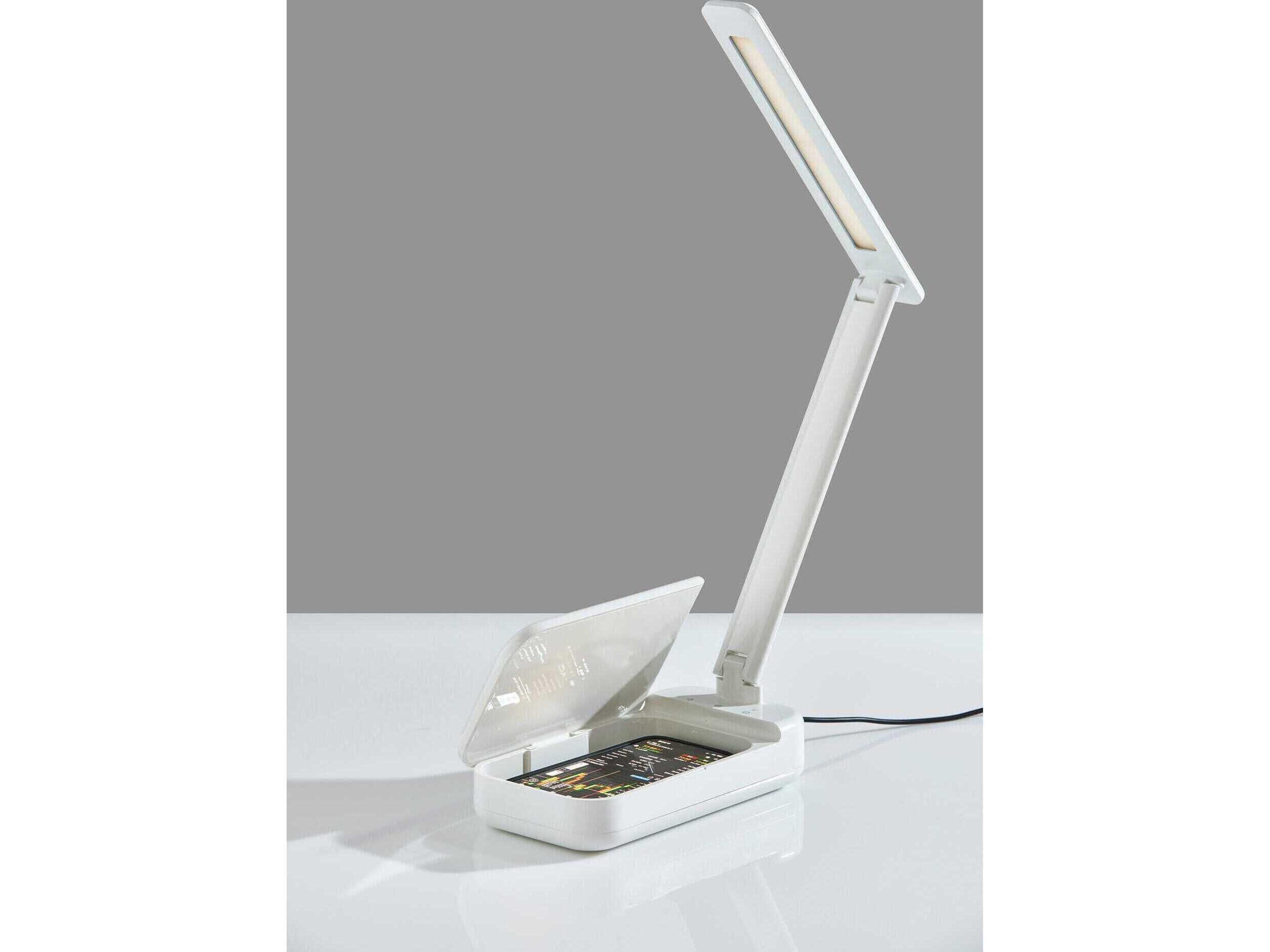 Adesso White Plastic With Frosted Diffuser Desk Lamp