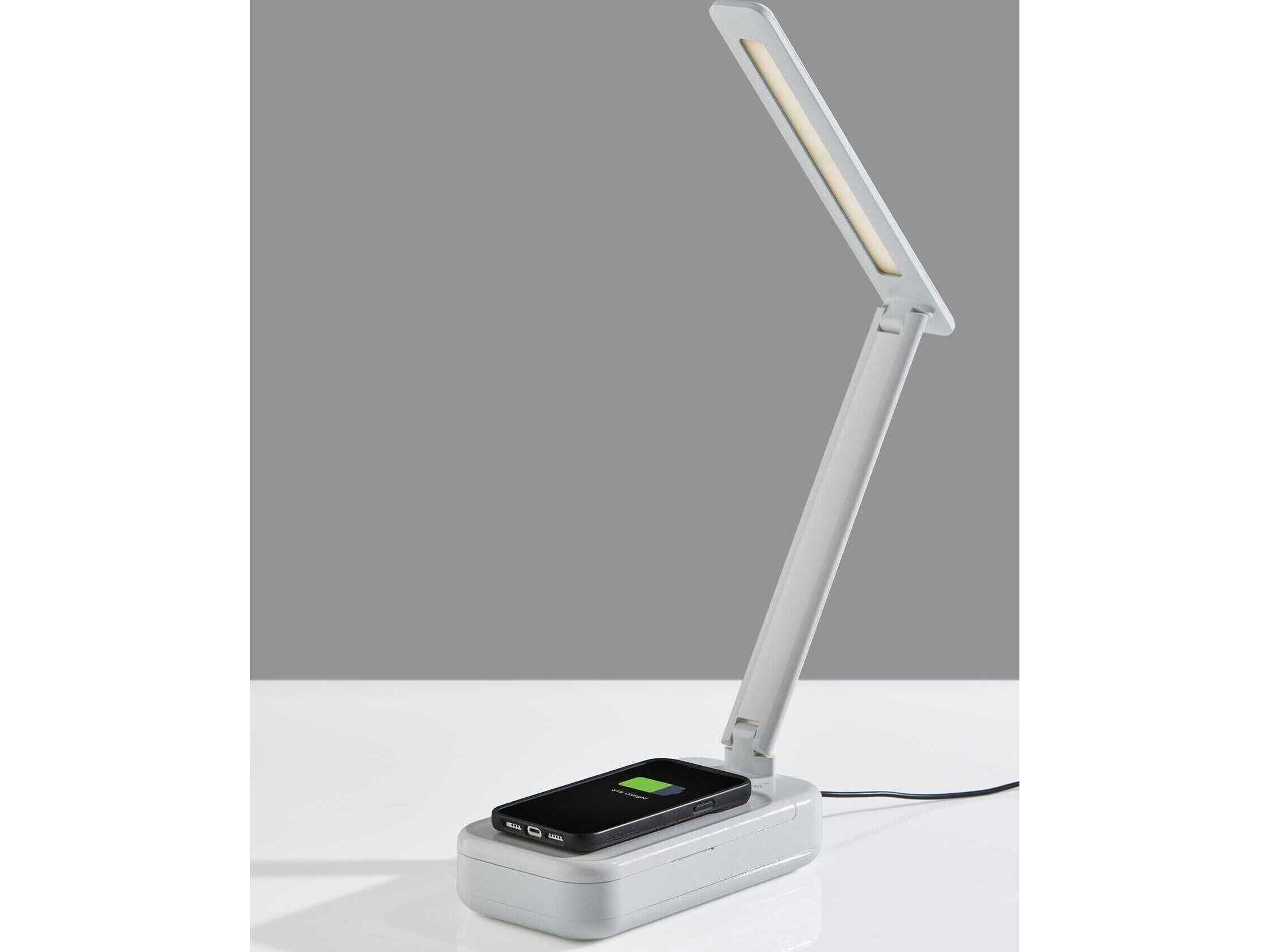 Adesso White Plastic With Frosted Diffuser Desk Lamp