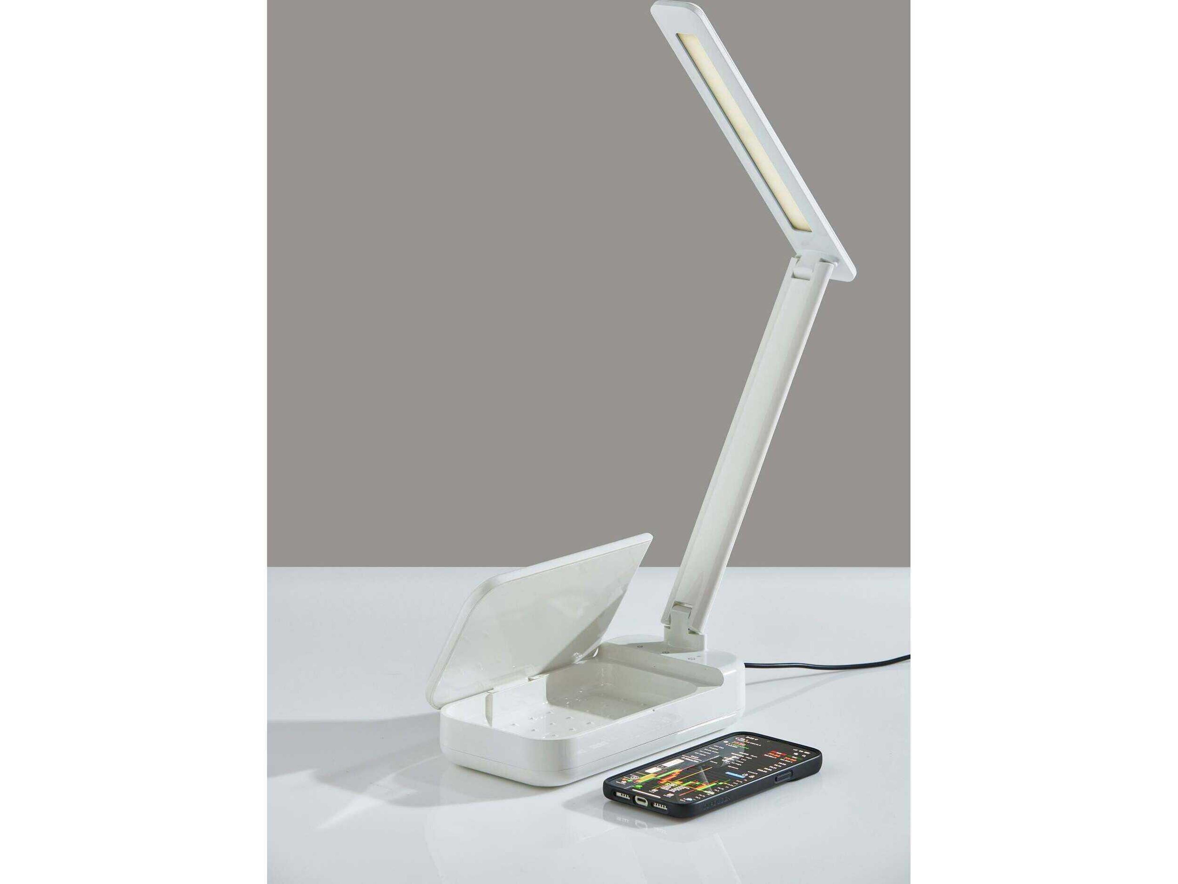 Adesso White Plastic With Frosted Diffuser Desk Lamp