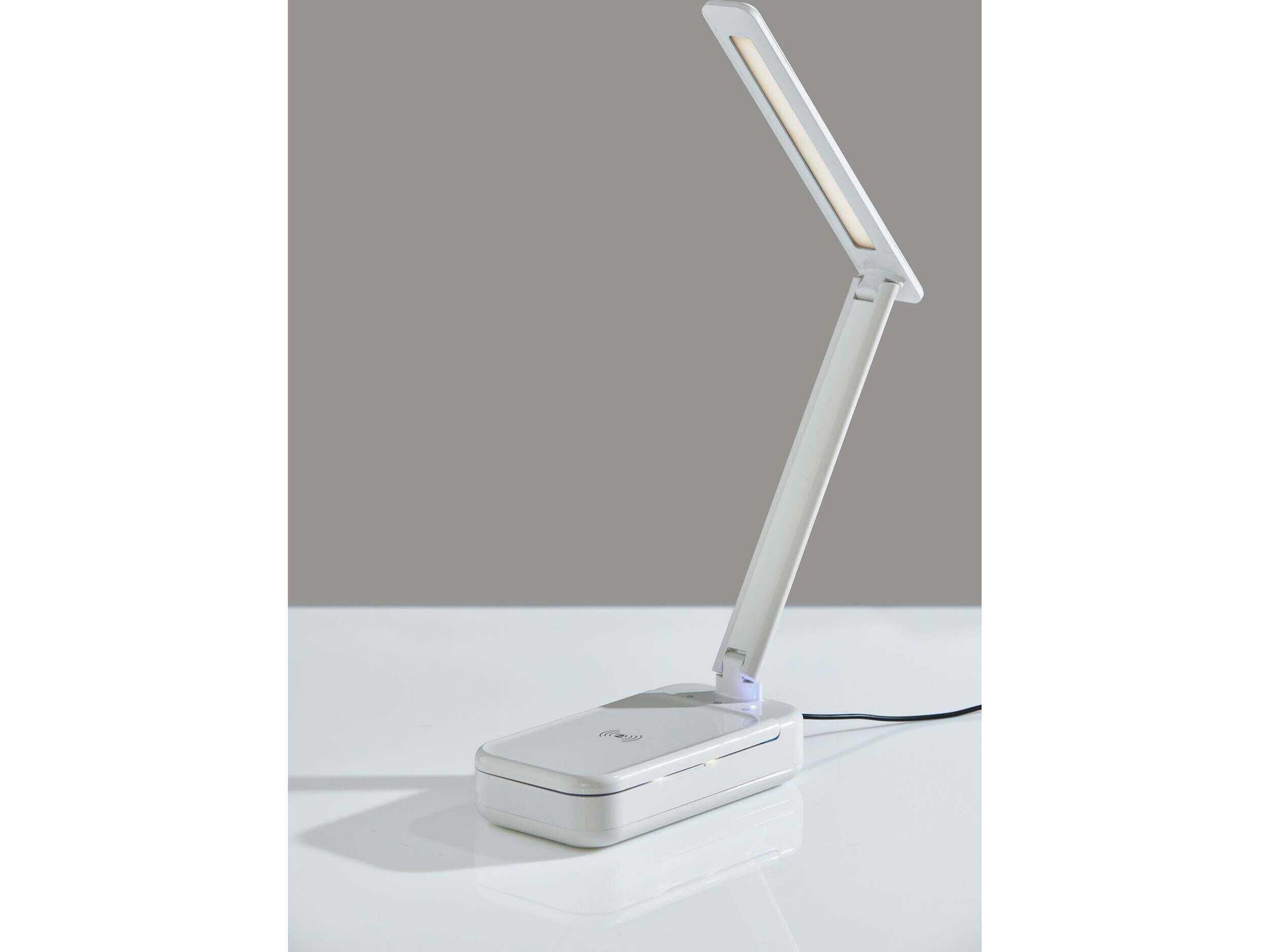 Adesso White Plastic With Frosted Diffuser Desk Lamp
