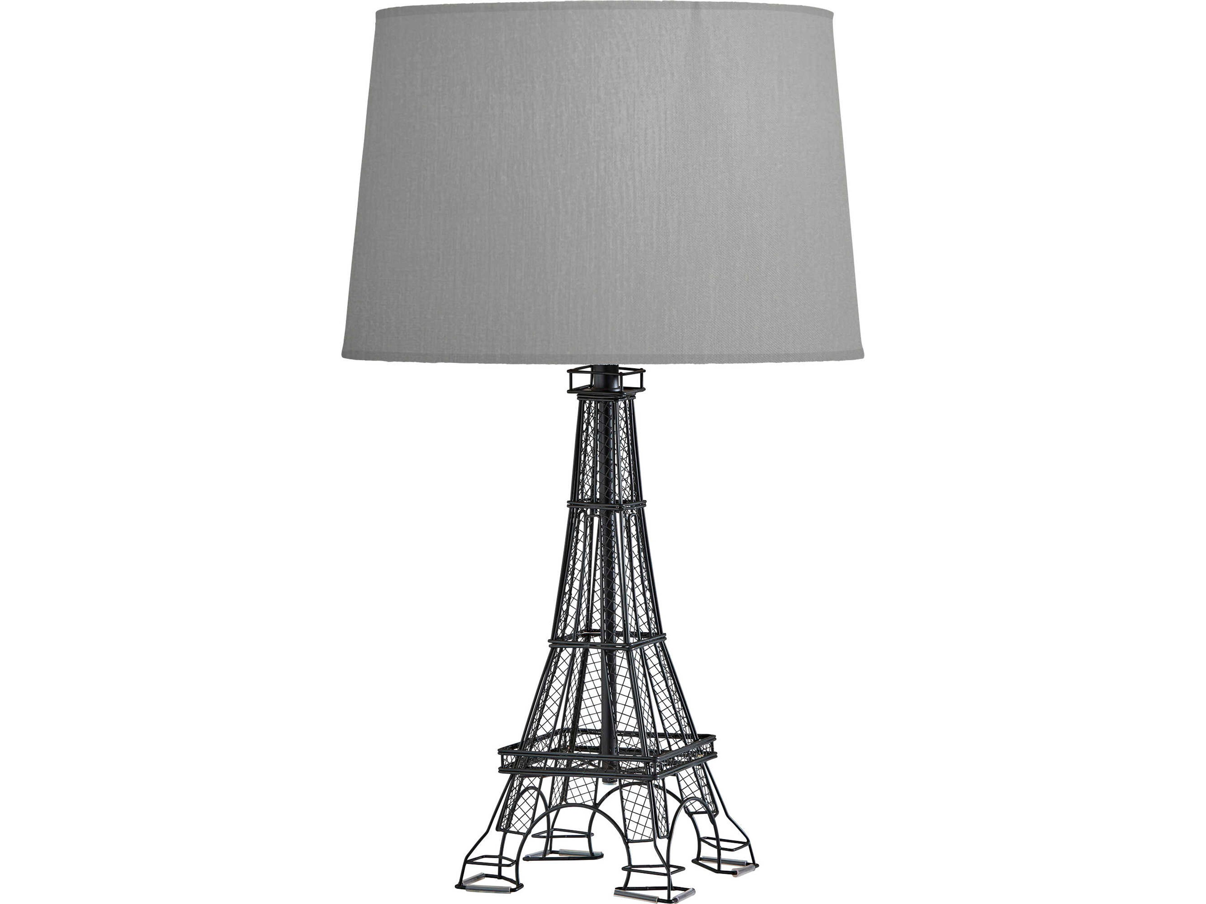 Eiffel Tower Table Lamp Black with Grey Shade