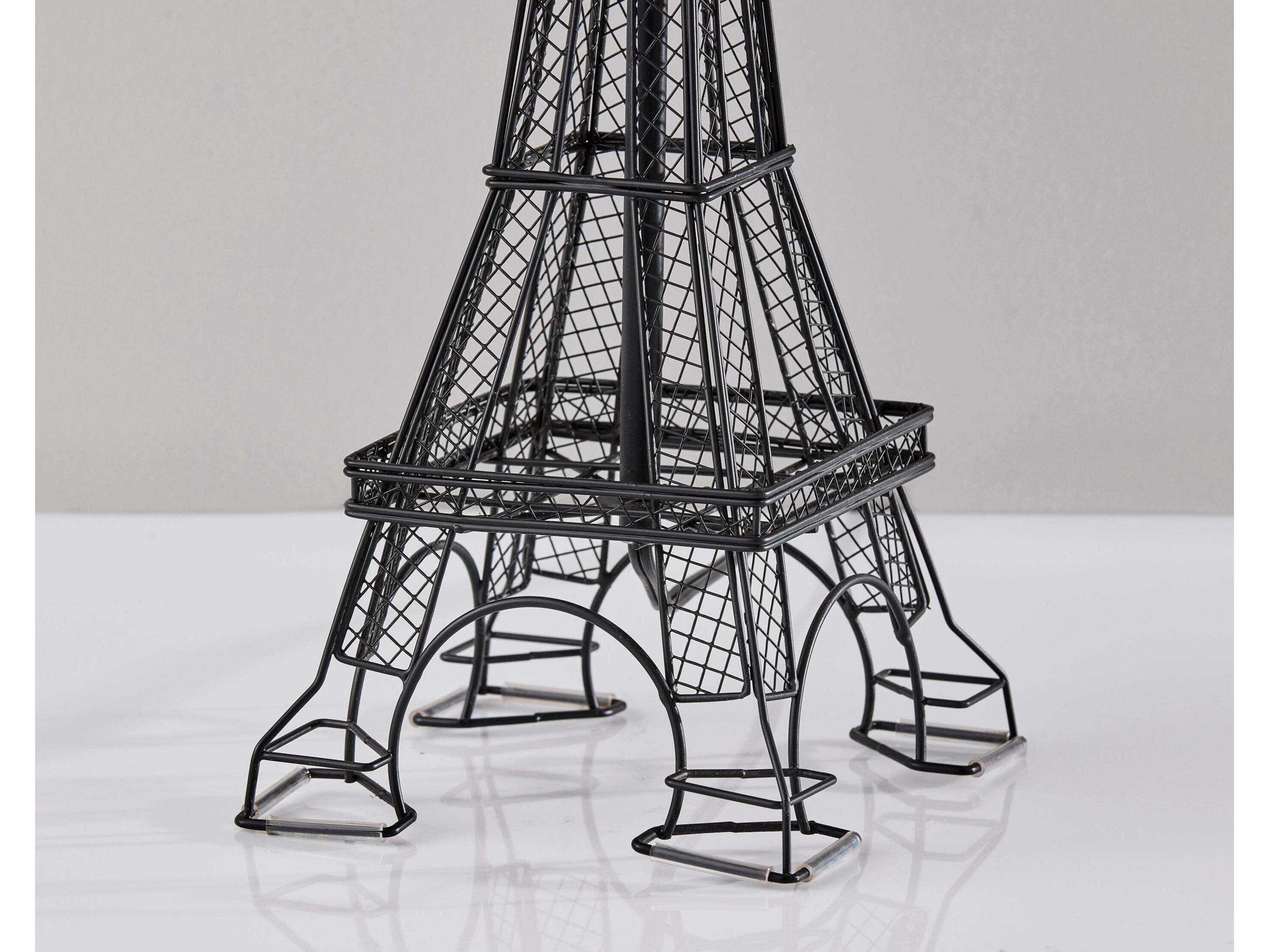 Adesso Eiffel Black Light Blue Textured Fabric Buffet Lamp