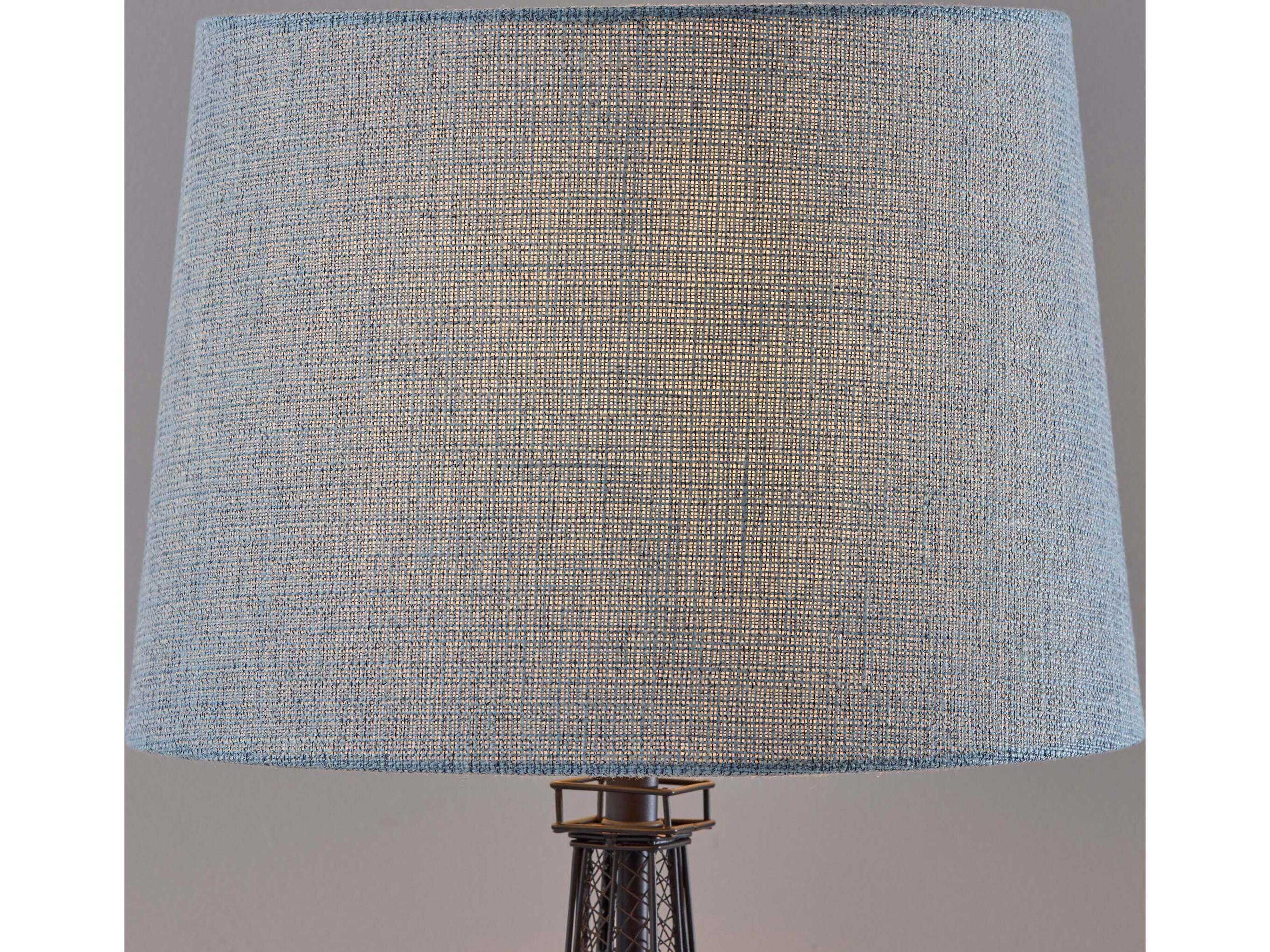 Adesso Eiffel Black Light Blue Textured Fabric Buffet Lamp