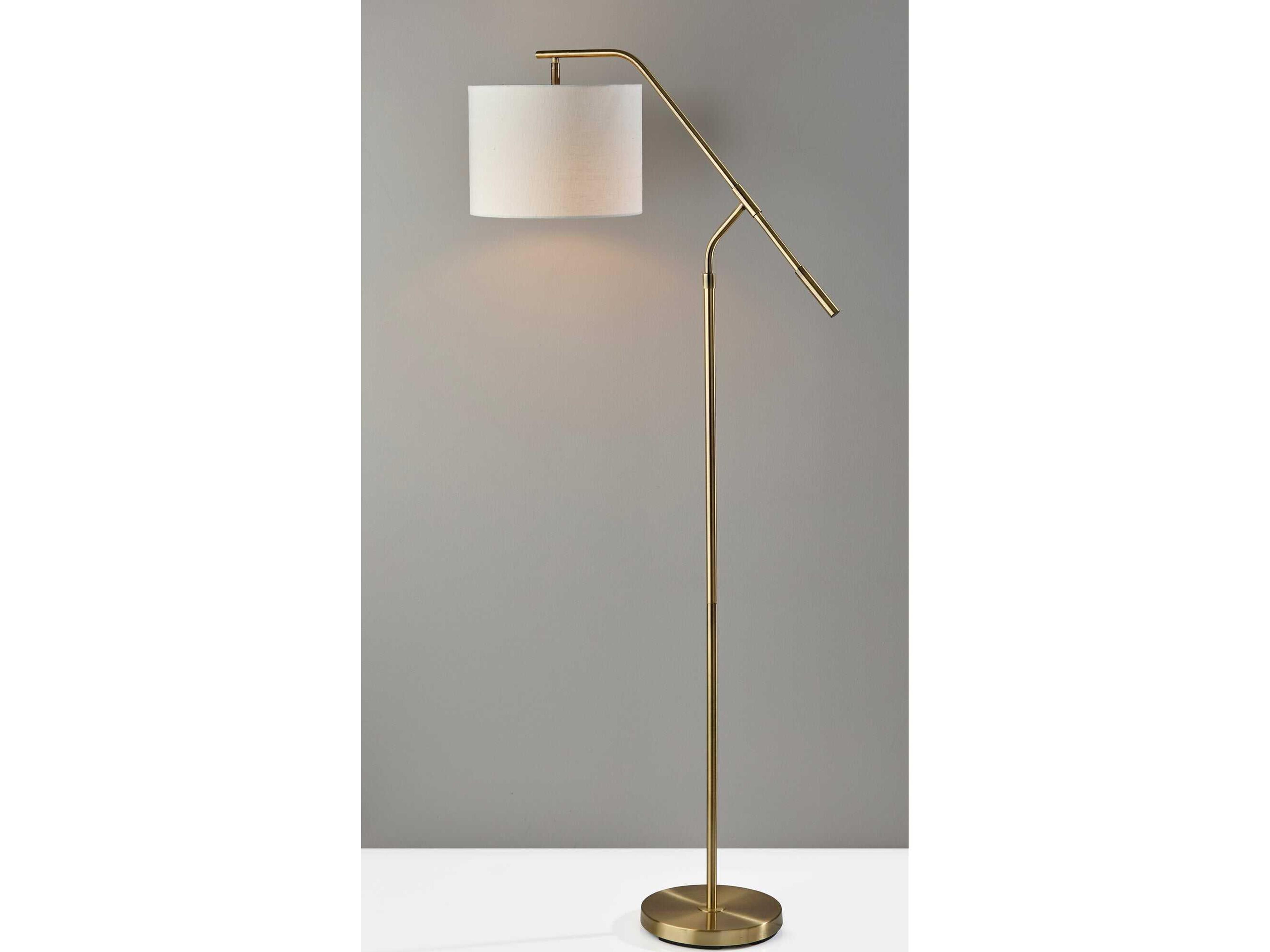 Adesso Milo Antique Brass Floor Lamp