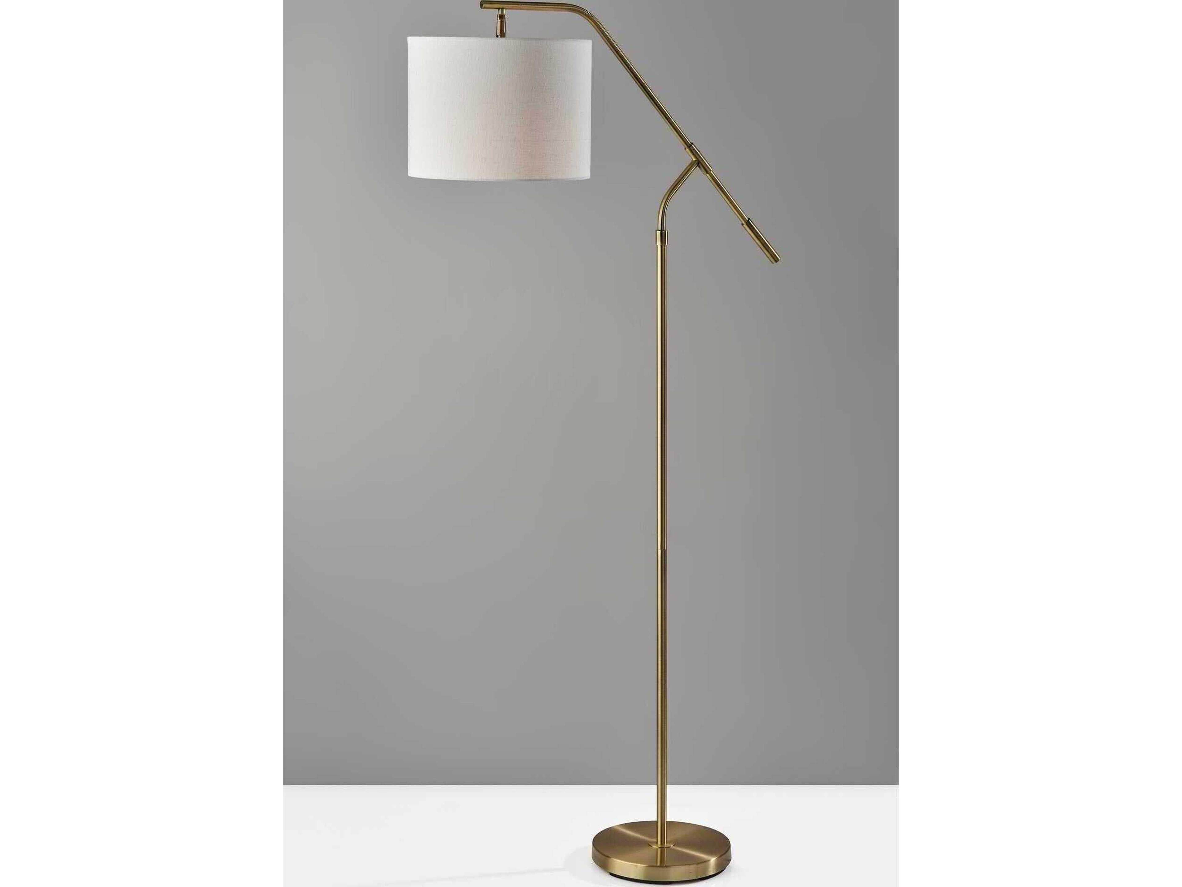 Adesso Milo Antique Brass Floor Lamp
