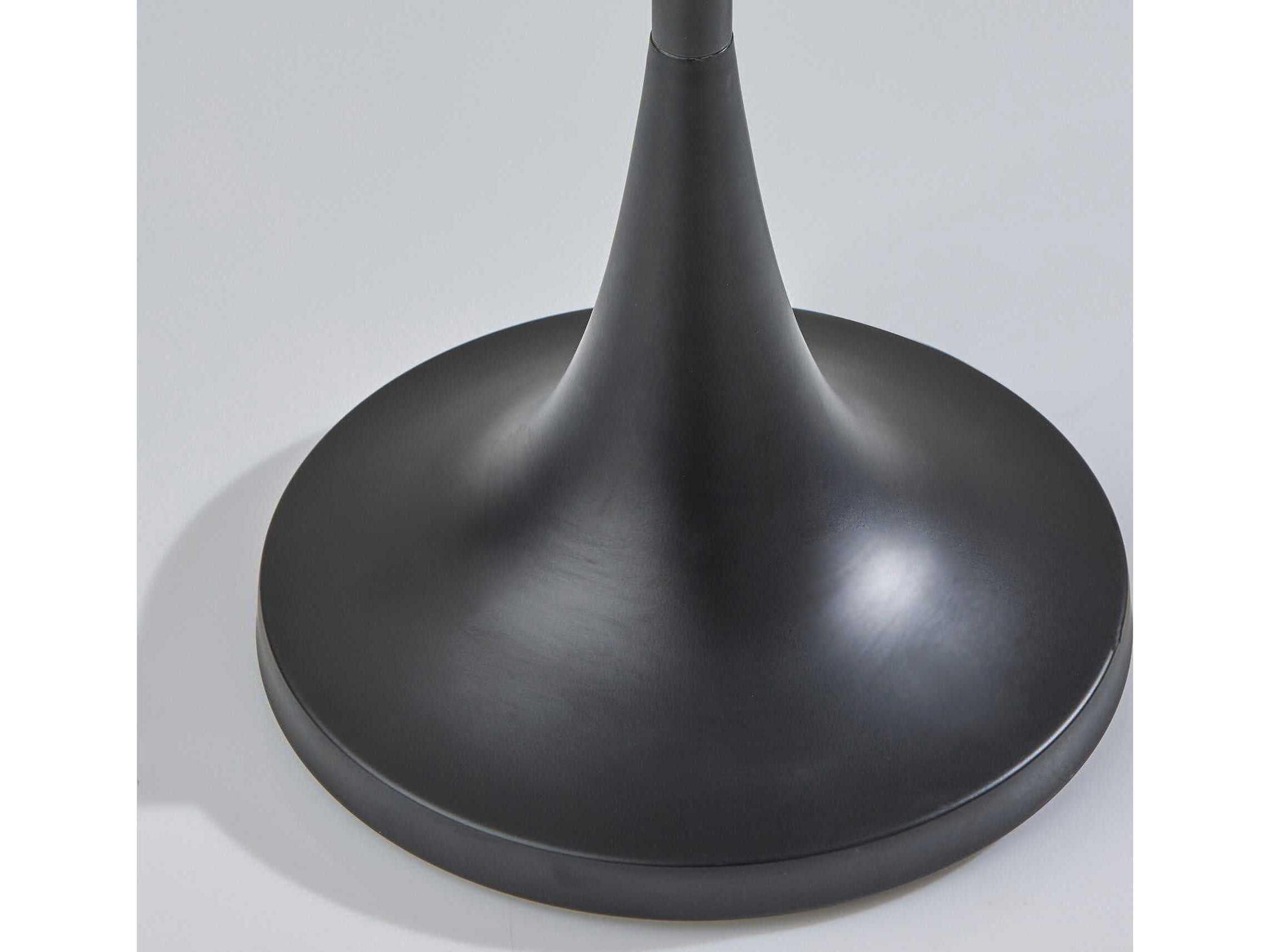 Adesso Eli Black White Pleated Fabric Floor Lamp