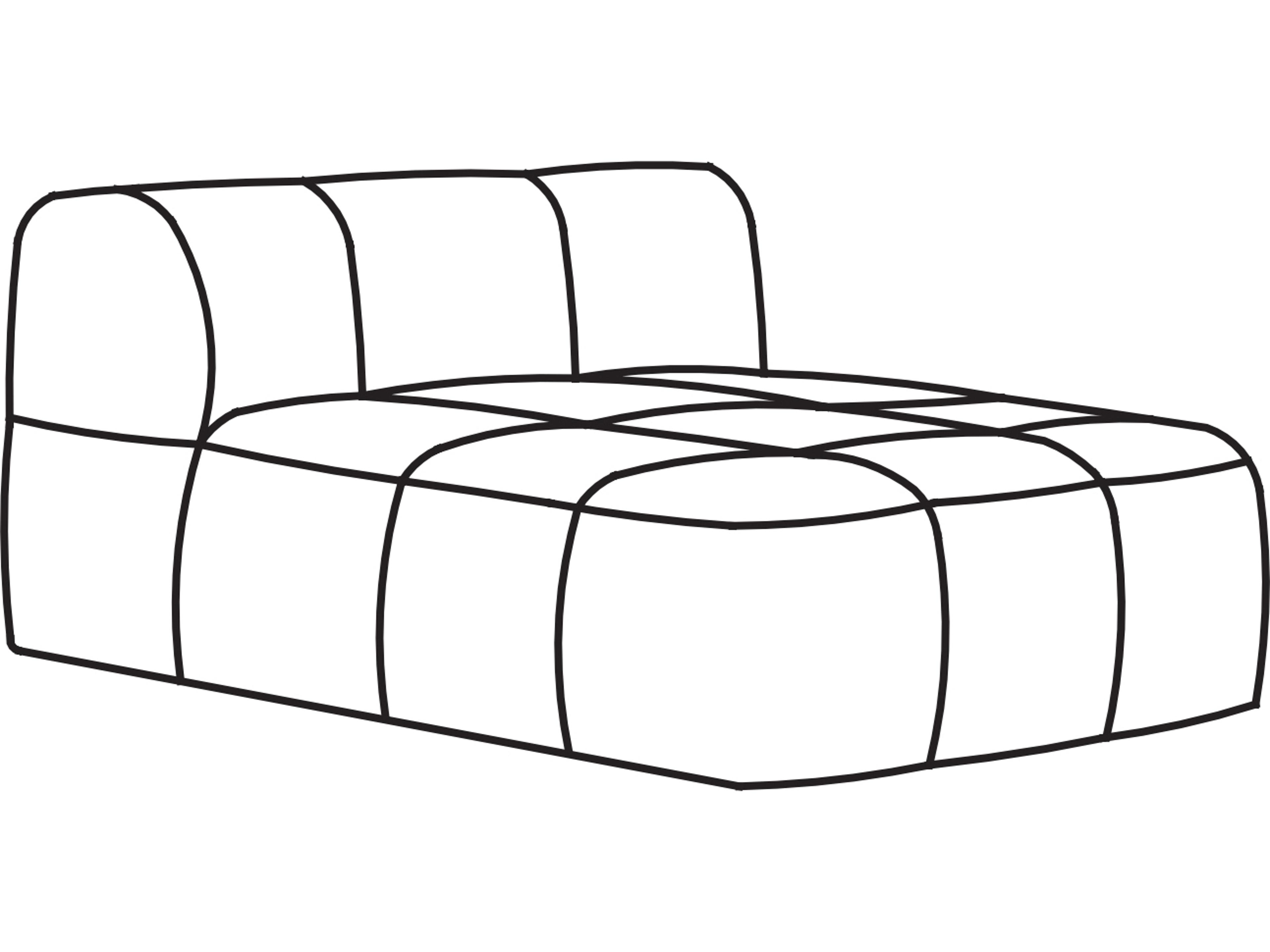 Strips 95x95cm Armless Modular Sofa Unit Iconic Italian Design