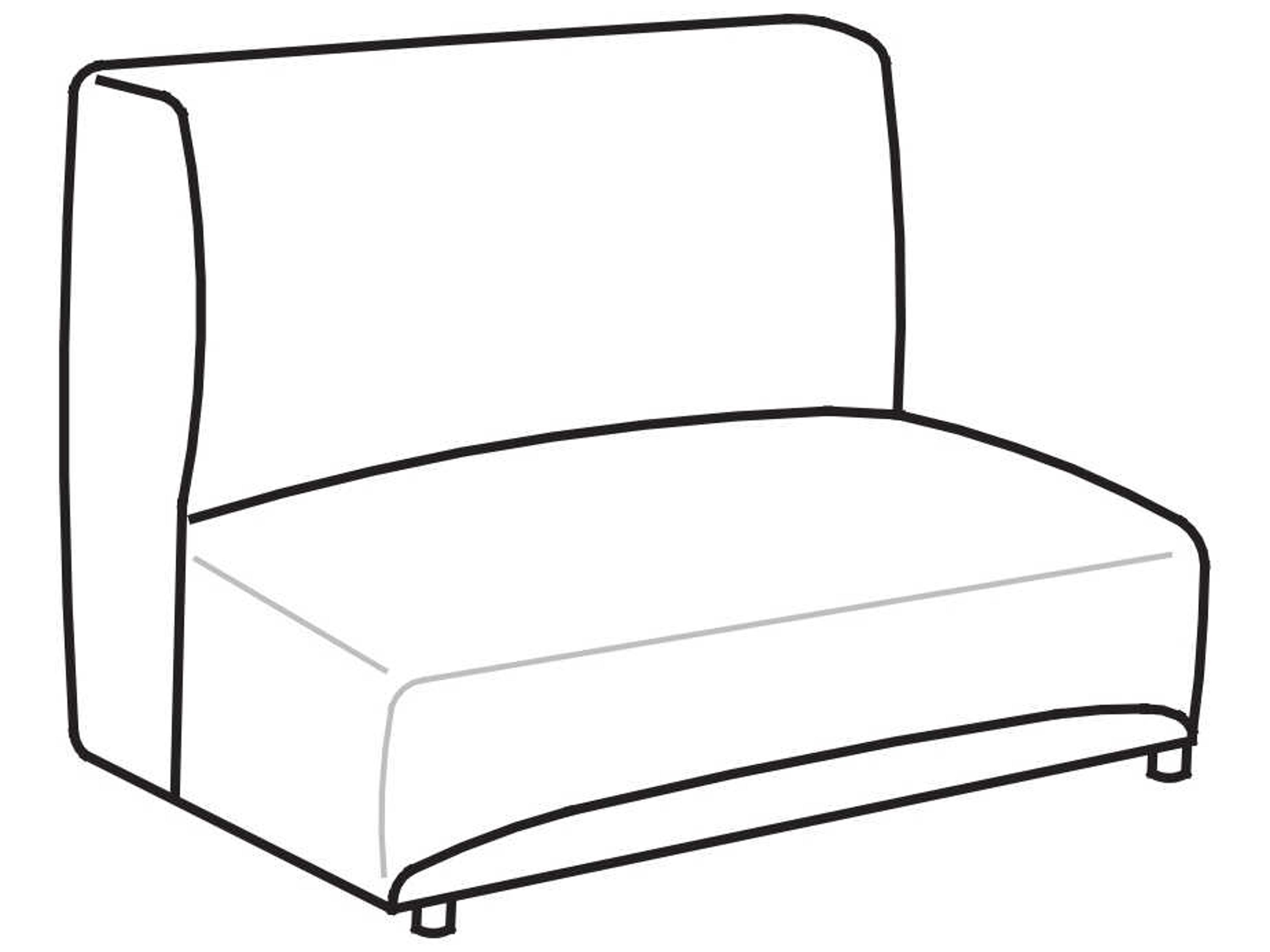 Claudine L Armless Sofa Element 80cm Modular Seating