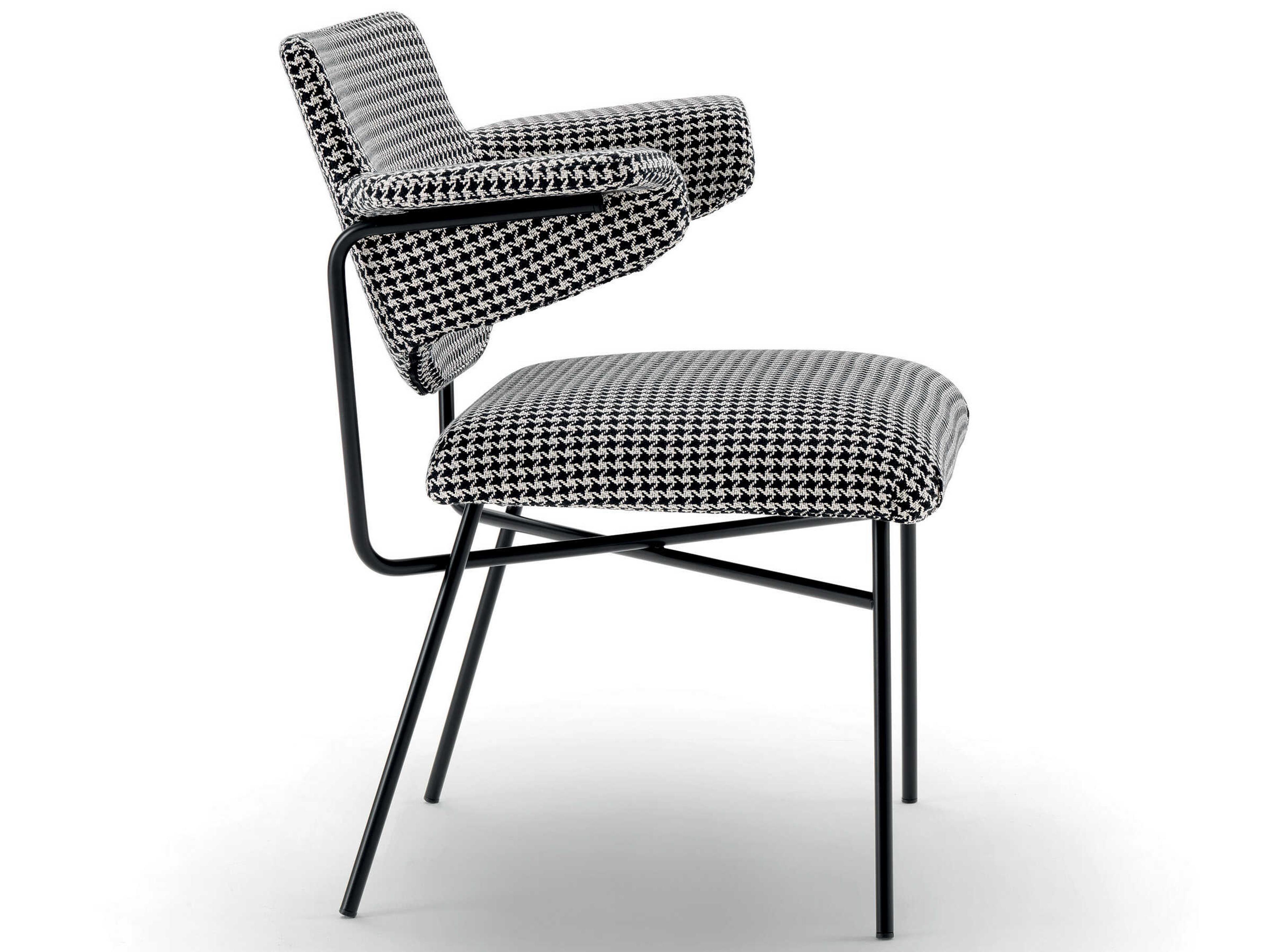 Arflex Neptunia Black Upholstered Arm Dining Chair