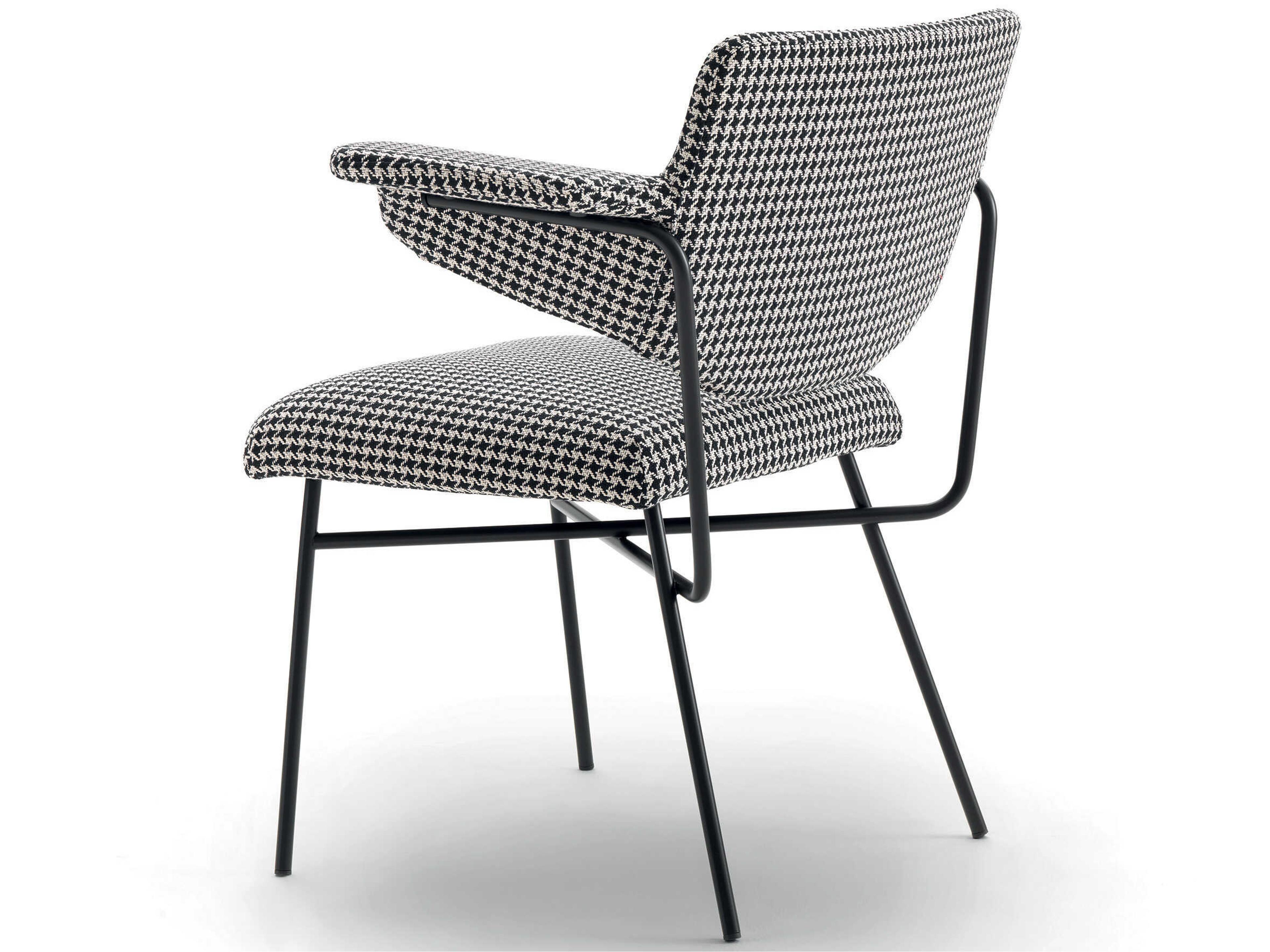 Arflex Neptunia Black Upholstered Arm Dining Chair