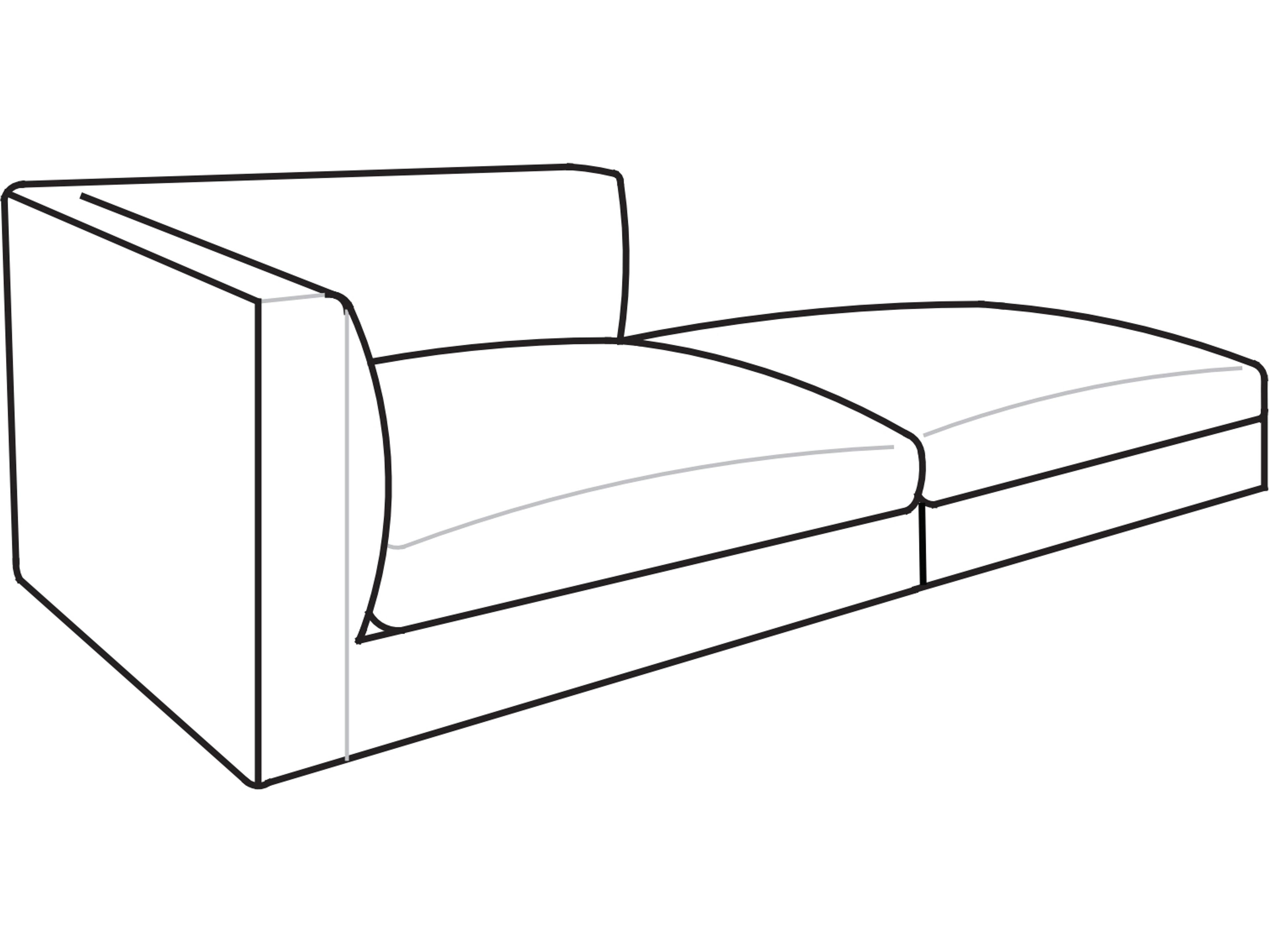 Rendez-Vous Angled Isle Unit Modular Sofa