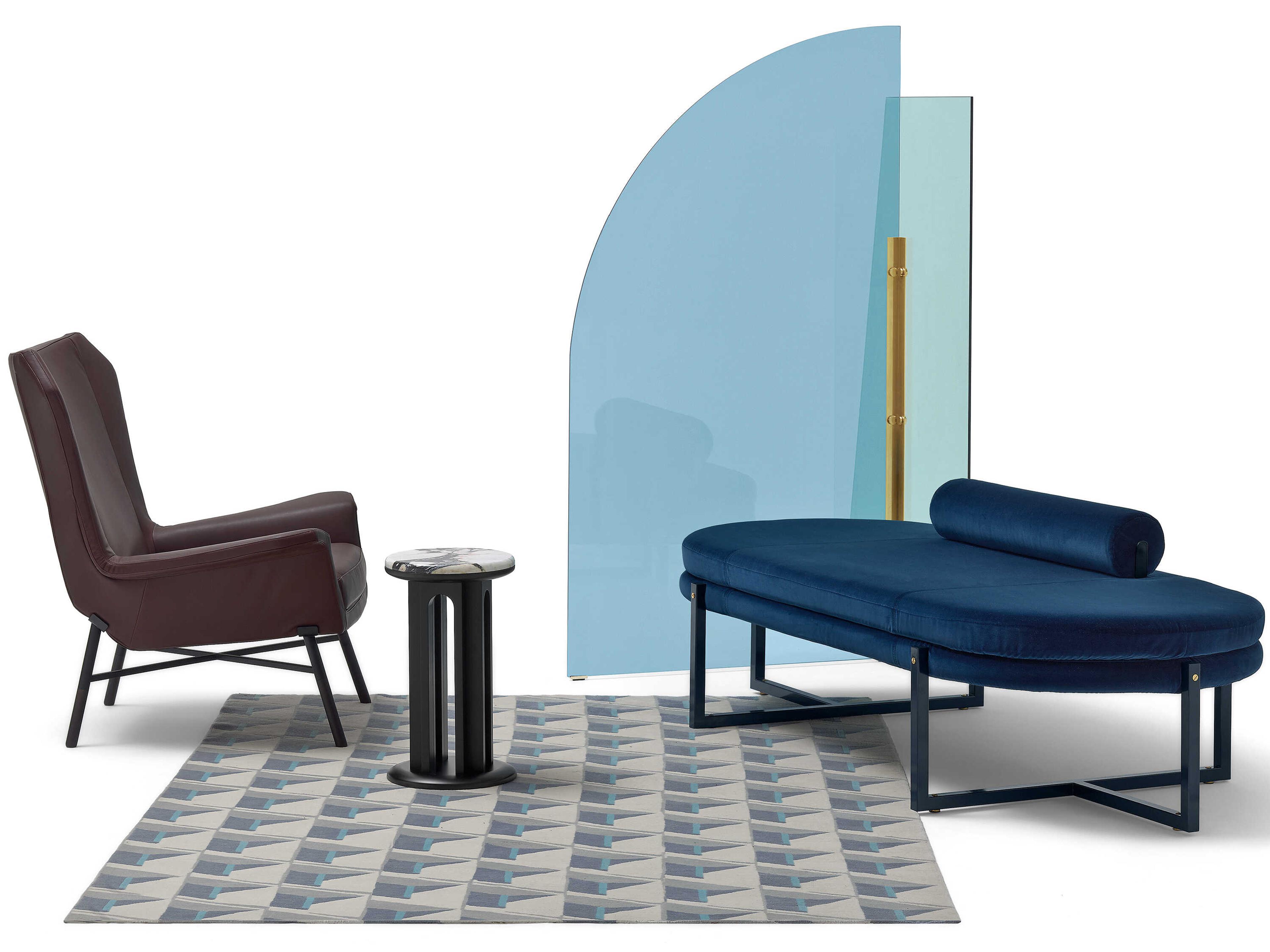 Arflex Vela Green Light Blue 2 Panel Room Divider