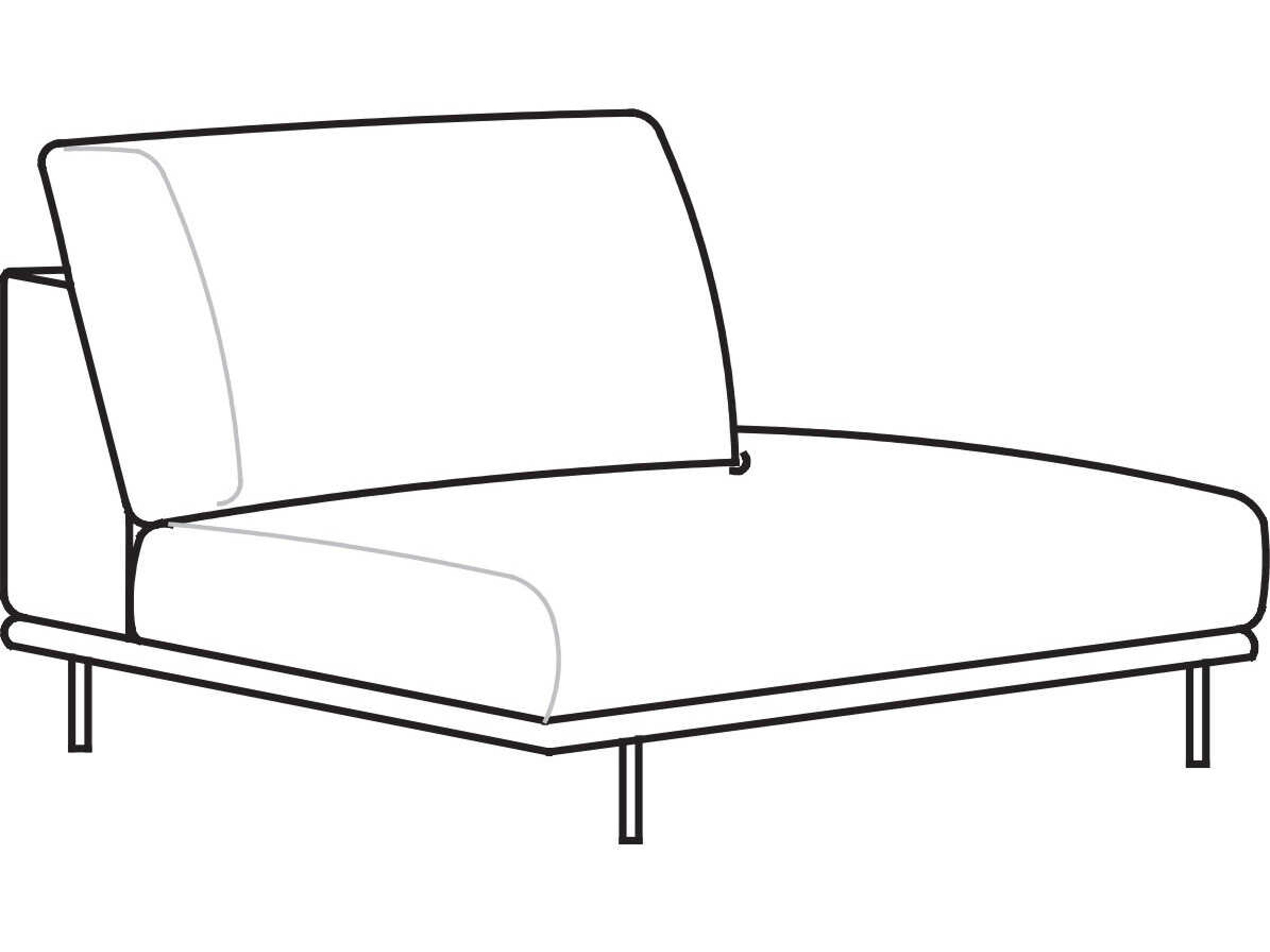 Hollywood Modular Sofa Armless Island