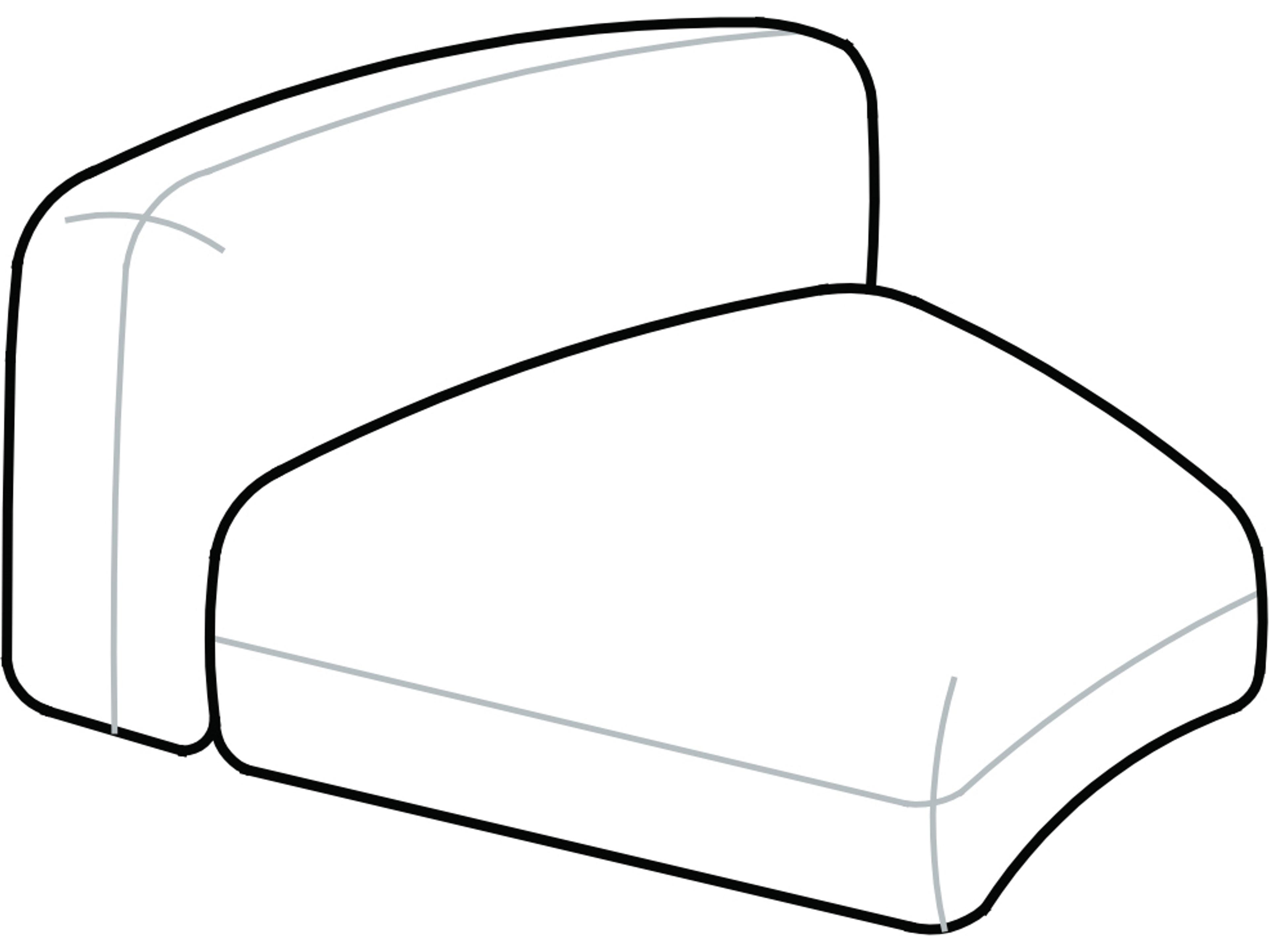 Tokio Curved Sofa Module Armless Unit Modern Sectional Piece