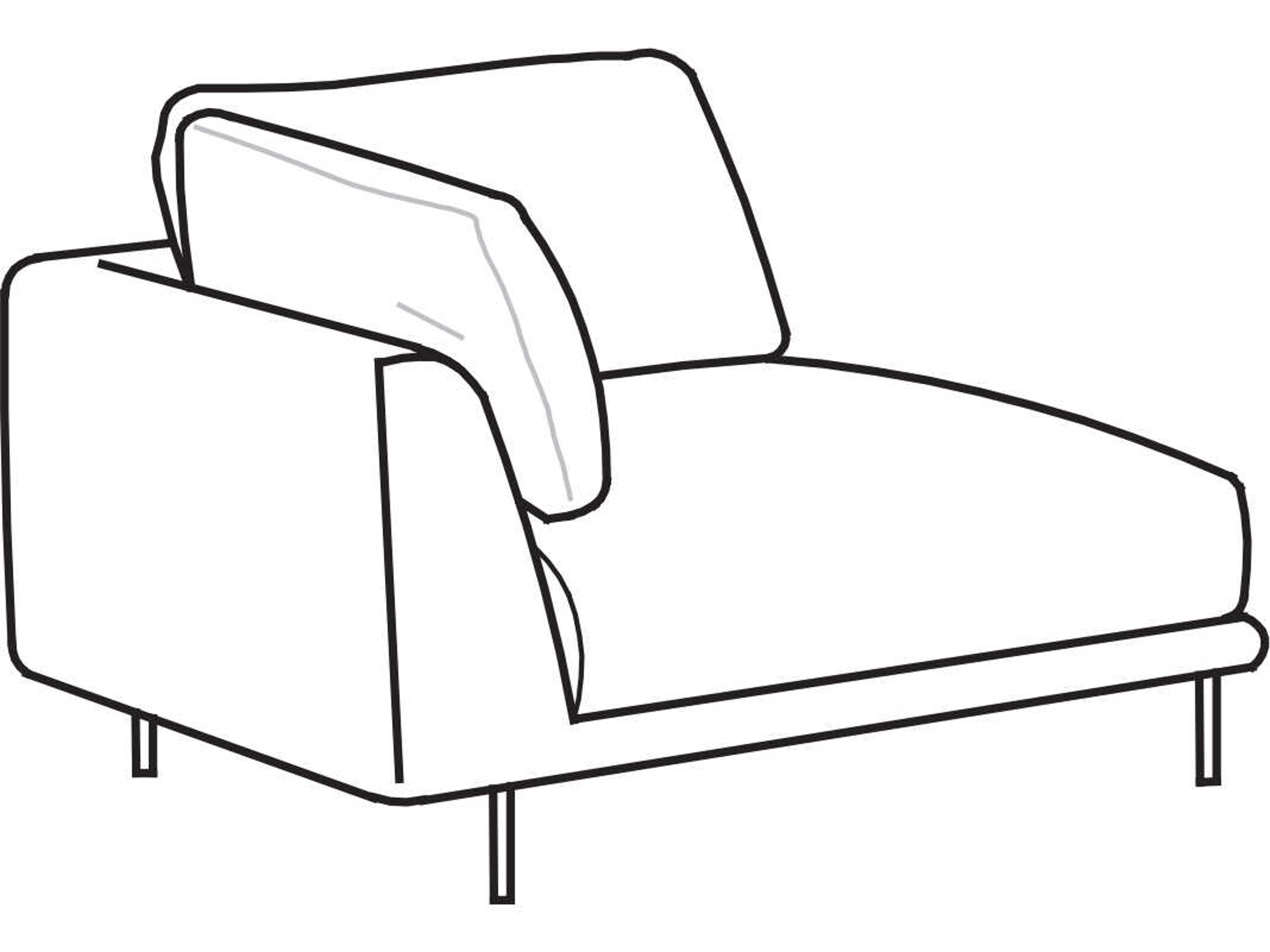 Bel Air Single Armrest L-Shaped Sofa Modern Modular