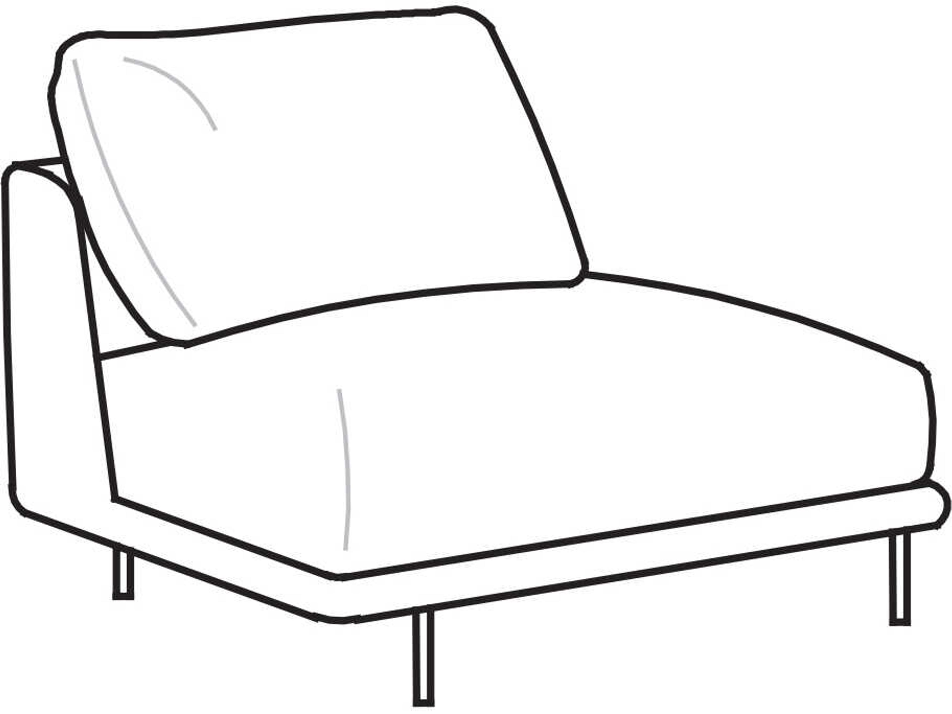 Bel Air Modular Sofa Asymmetrical Component