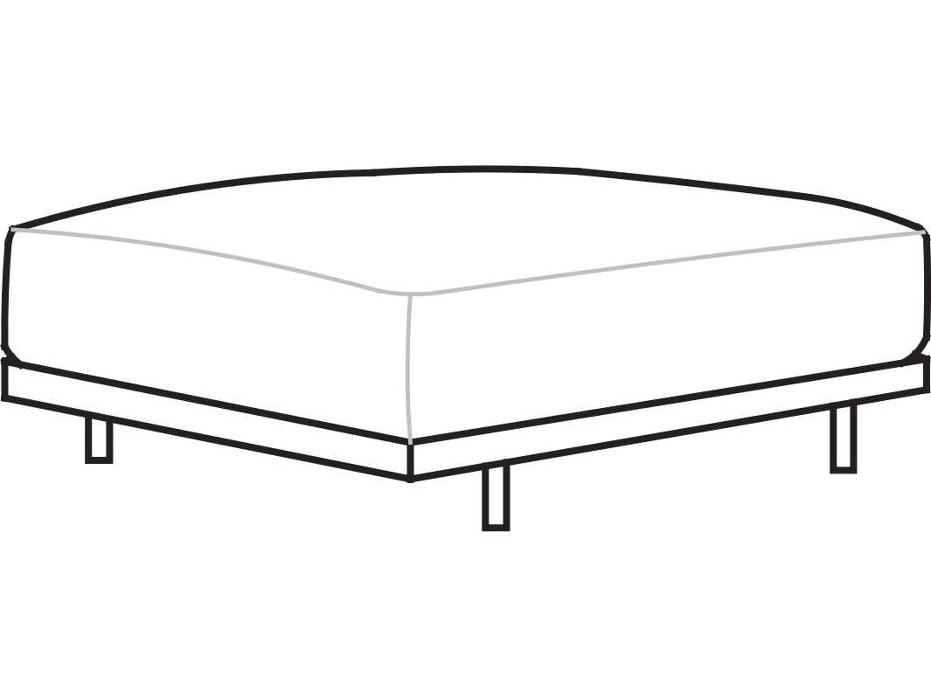 Naviglio Square Ottoman Modern Wood Frame