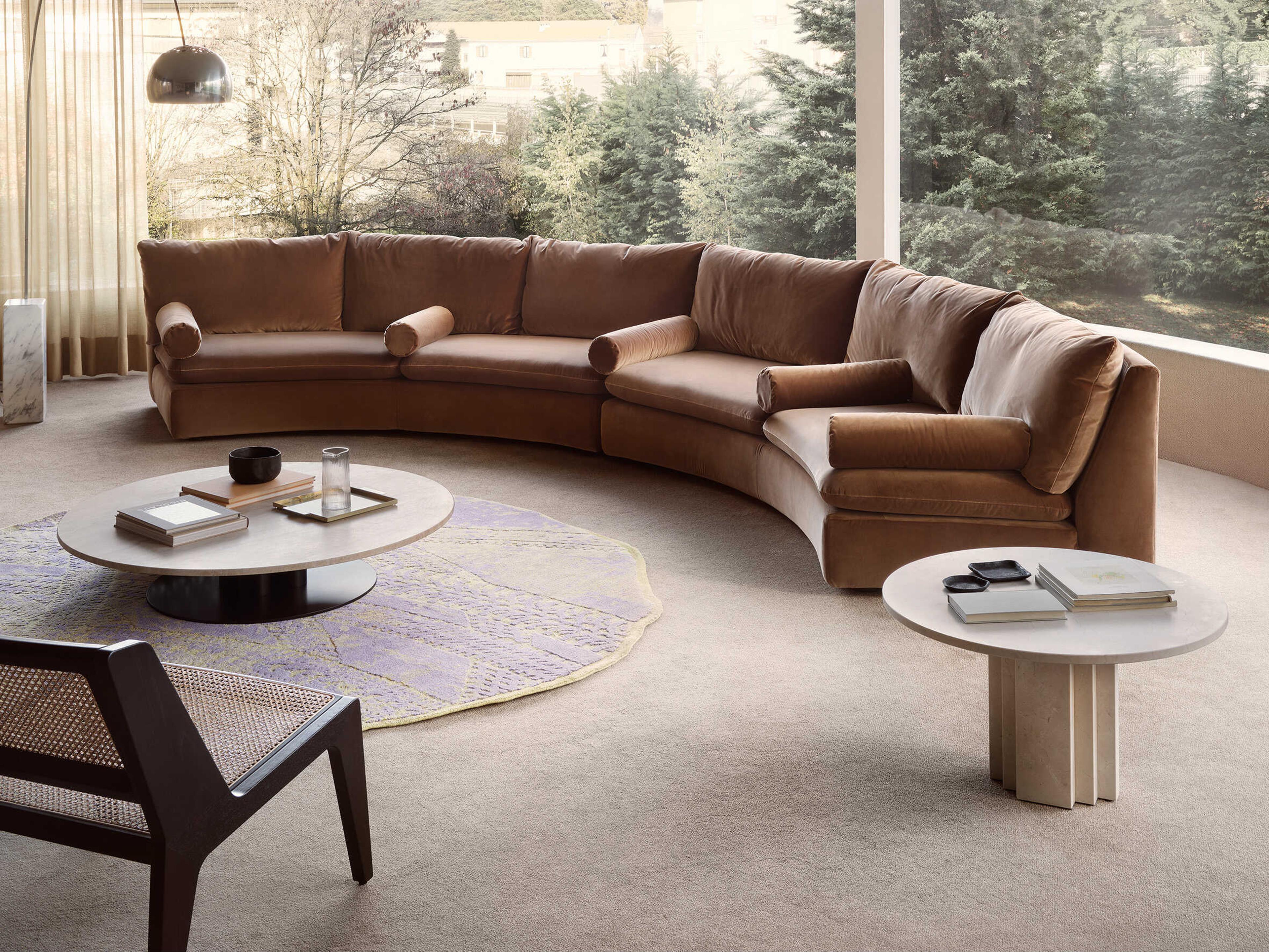 Arflex Scalea Round Crema Marfil Marble End Table