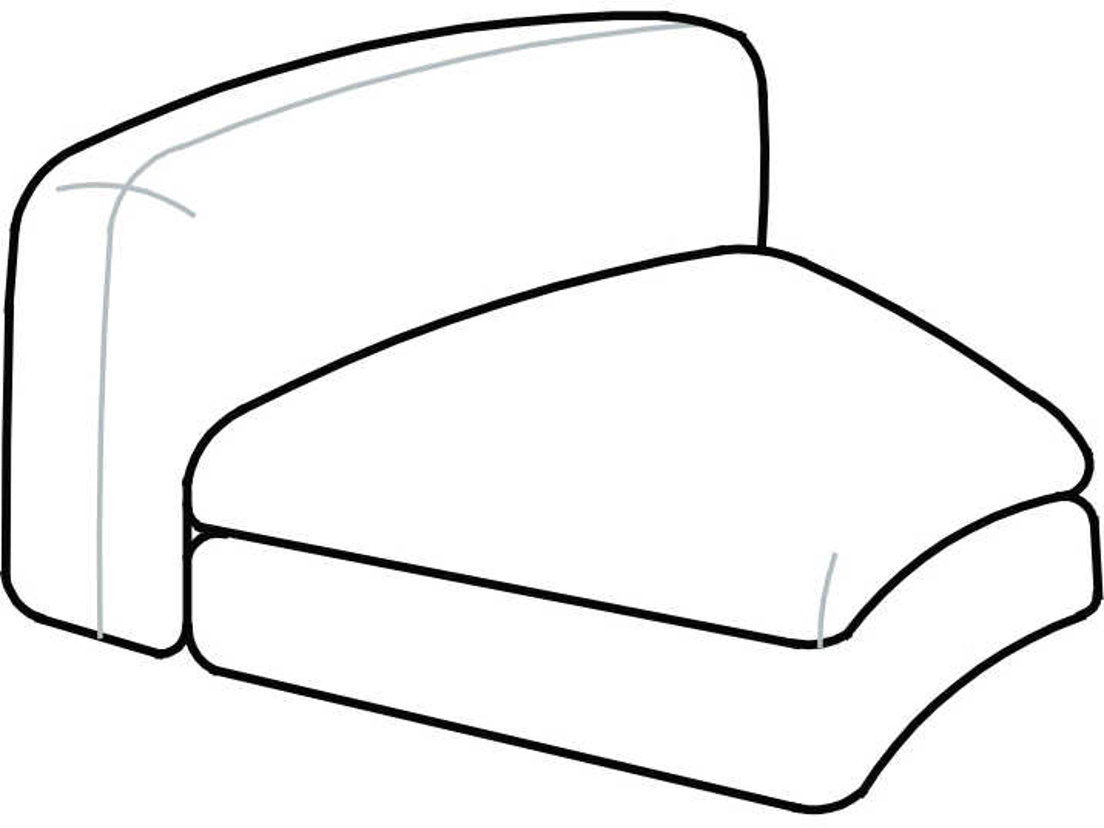 Edo Small Armless Curved Sofa Modern Modular