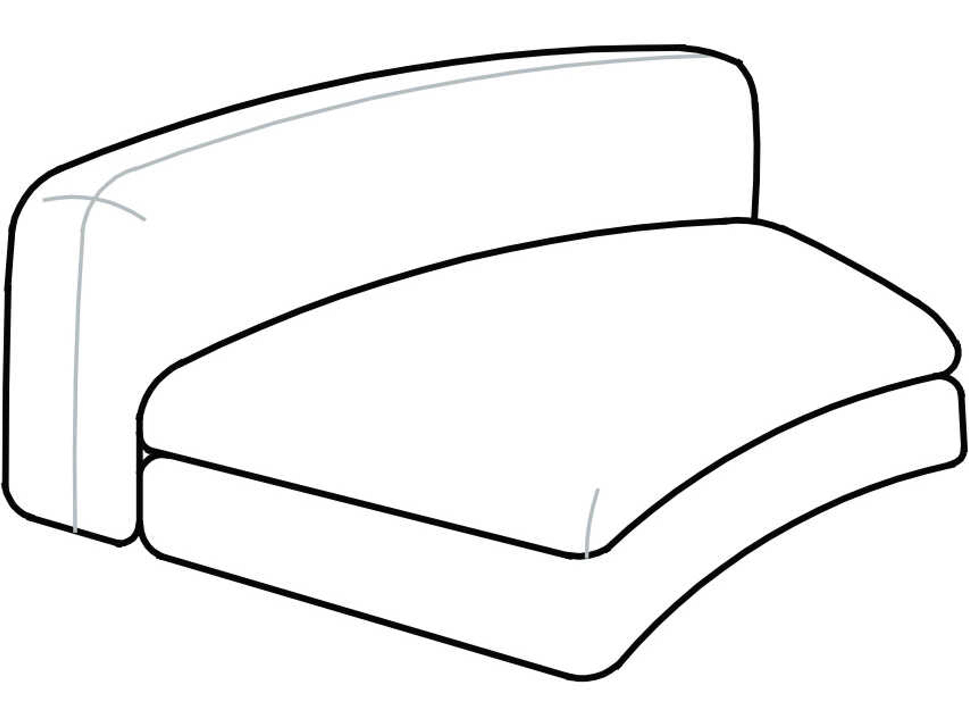 Edo Large Armless Curved Sofa Module Modular Component