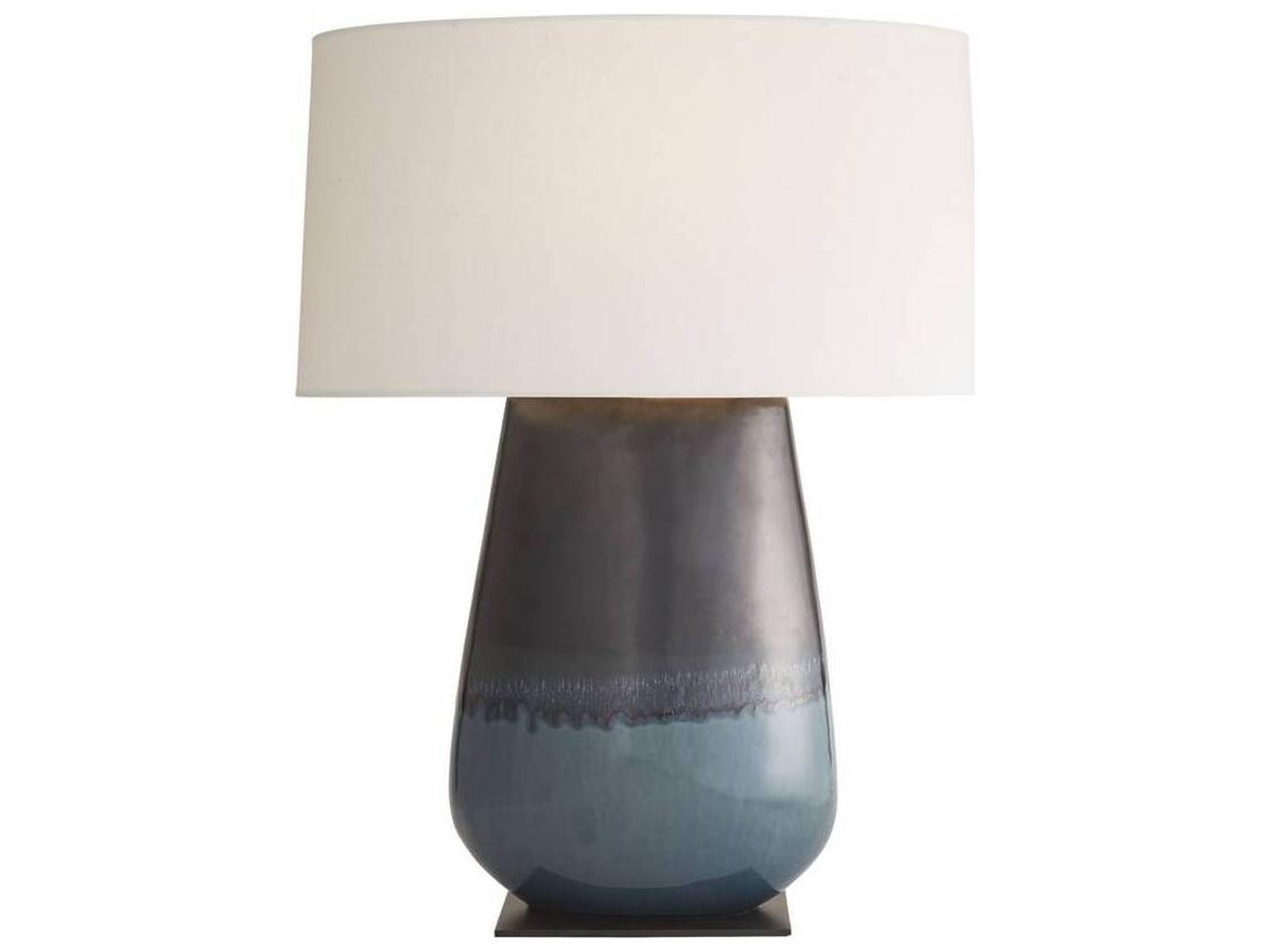 Arteriors Home Deagan Gunmetal Teal Reactive Blue Buffet Lamp