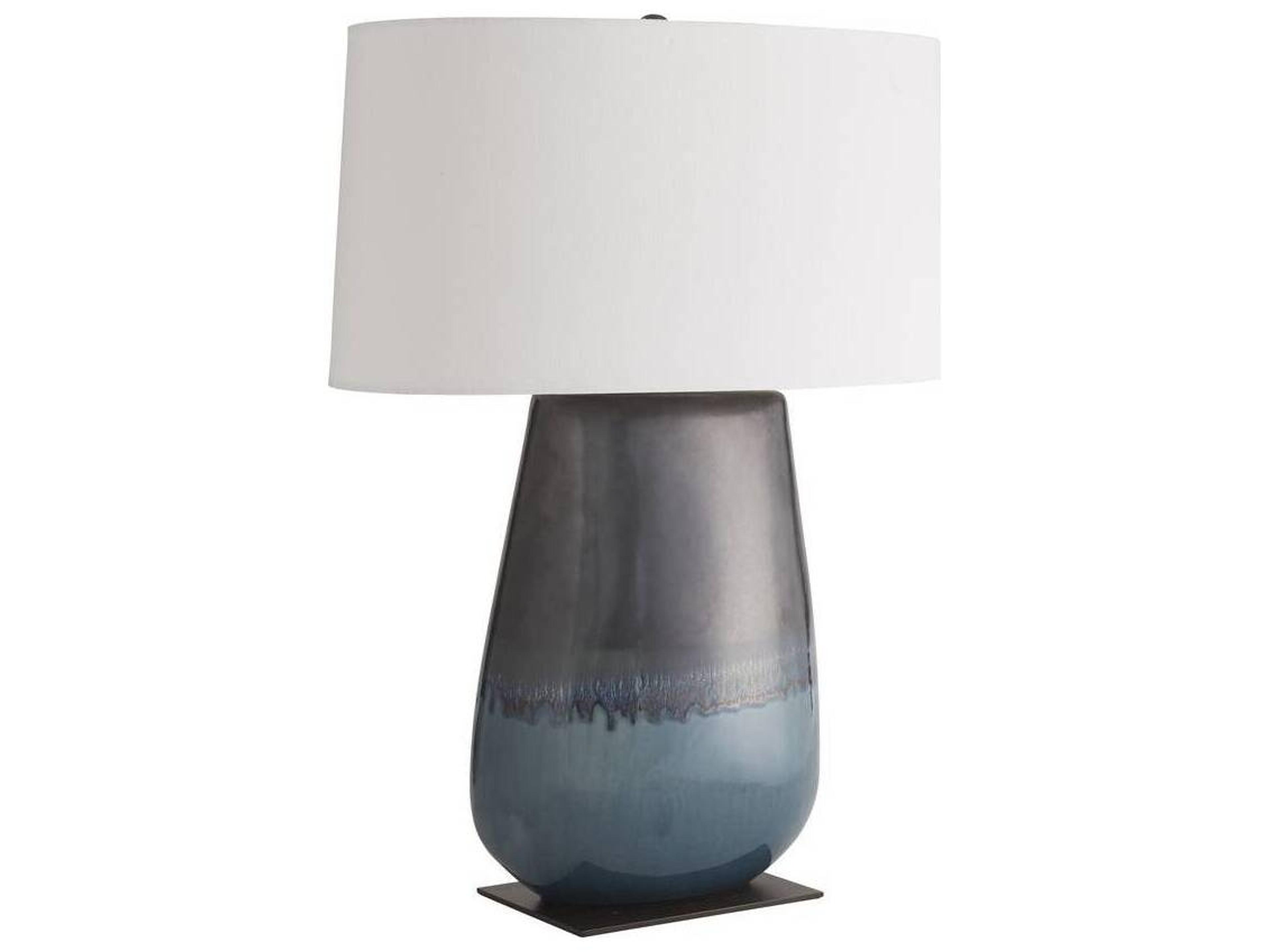 Arteriors Home Deagan Gunmetal Teal Reactive Blue Buffet Lamp