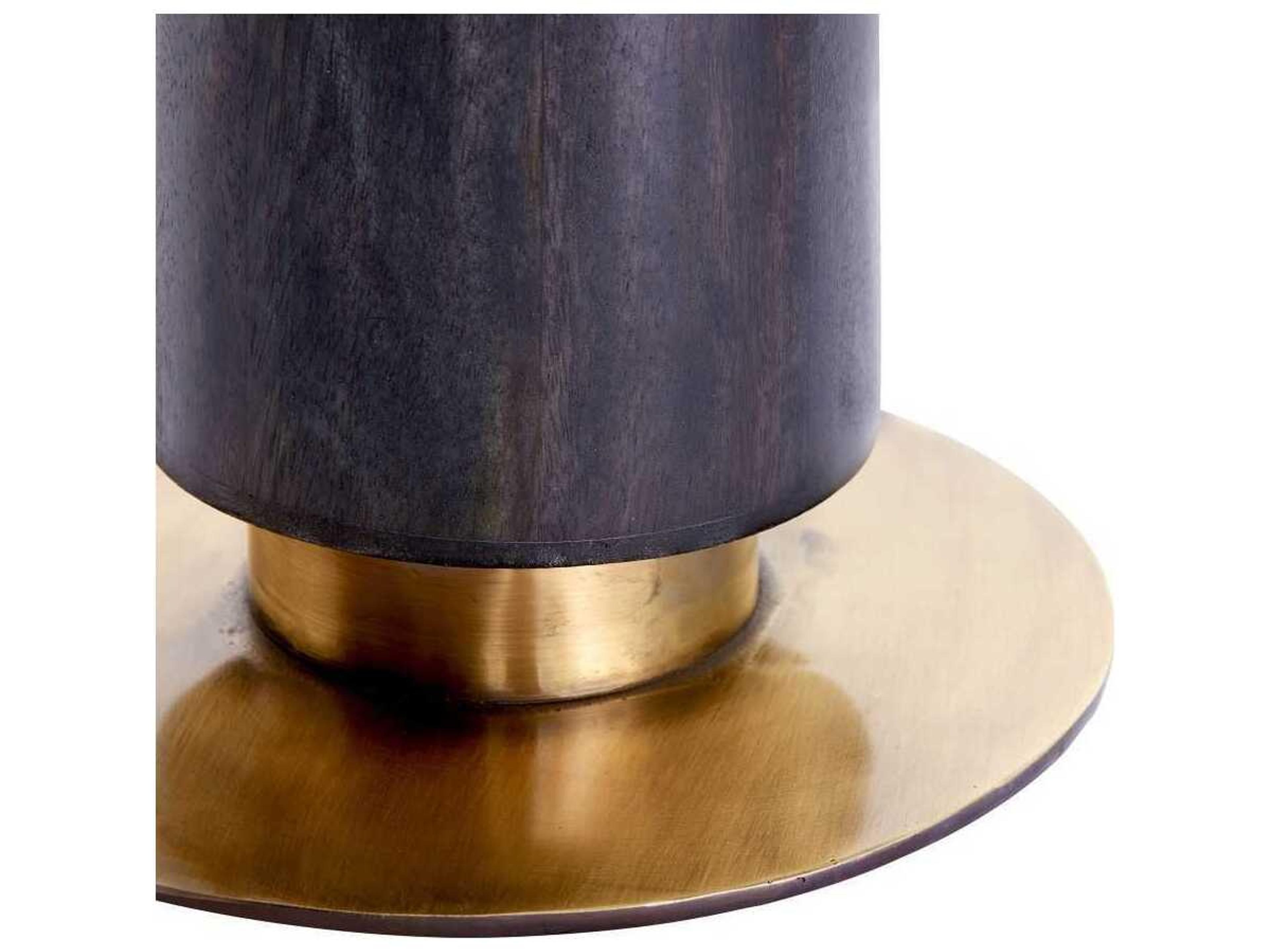 Arteriors Home Knoxville Round Marble Antique Brass End Table
