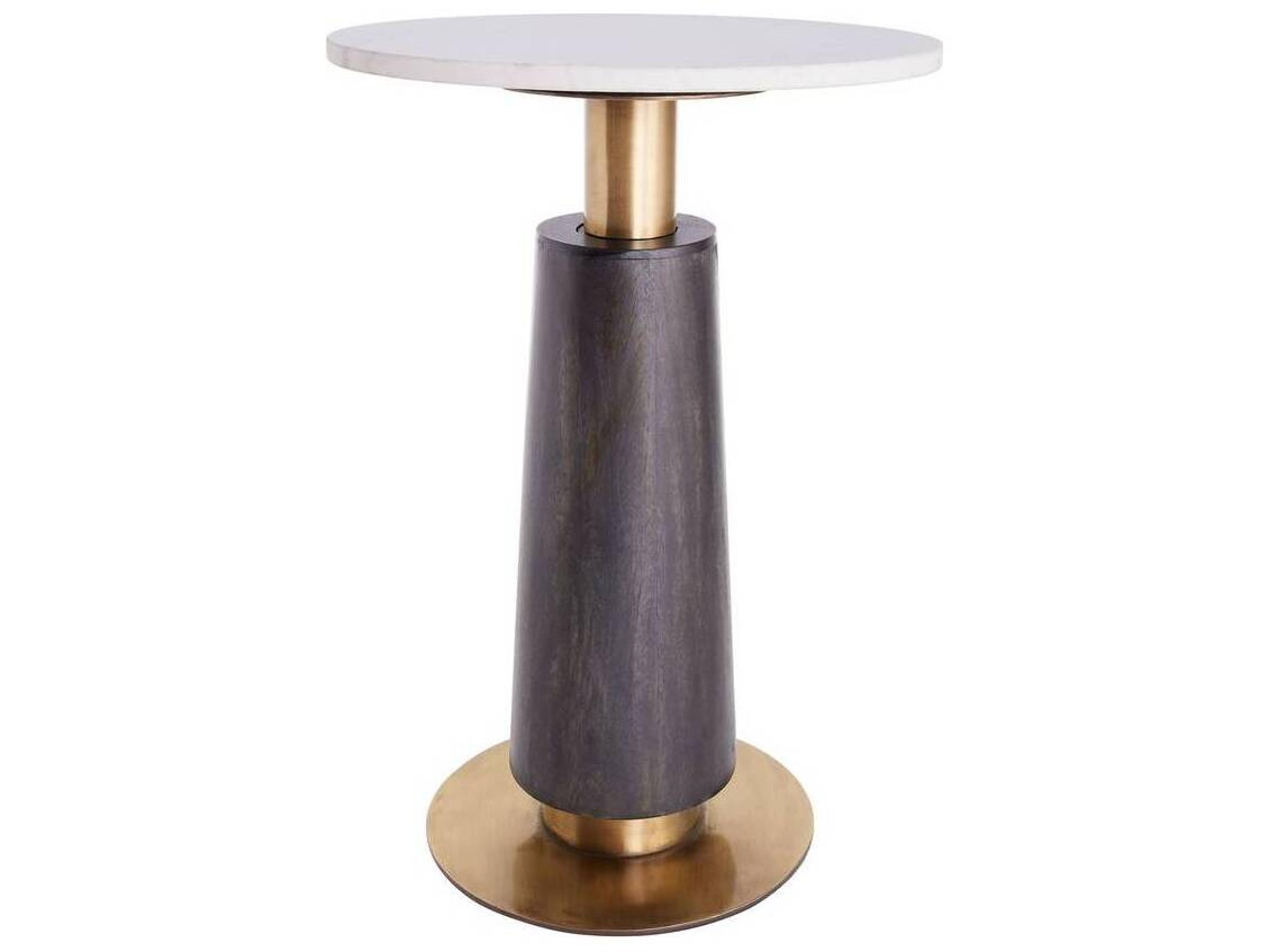 Arteriors Home Knoxville Round Marble Antique Brass End Table