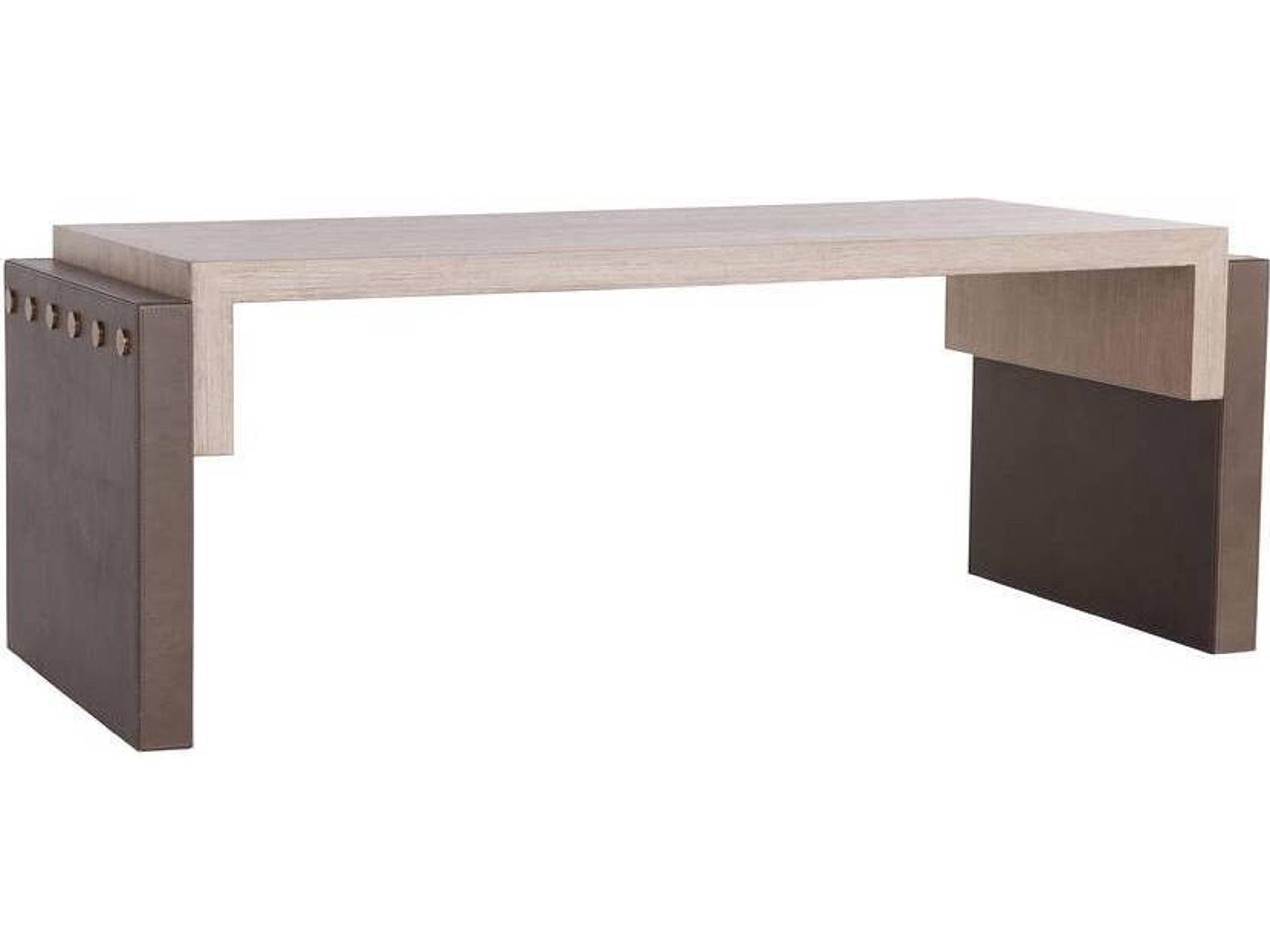 Luke Cocktail Table Charcoal Wood and Leather