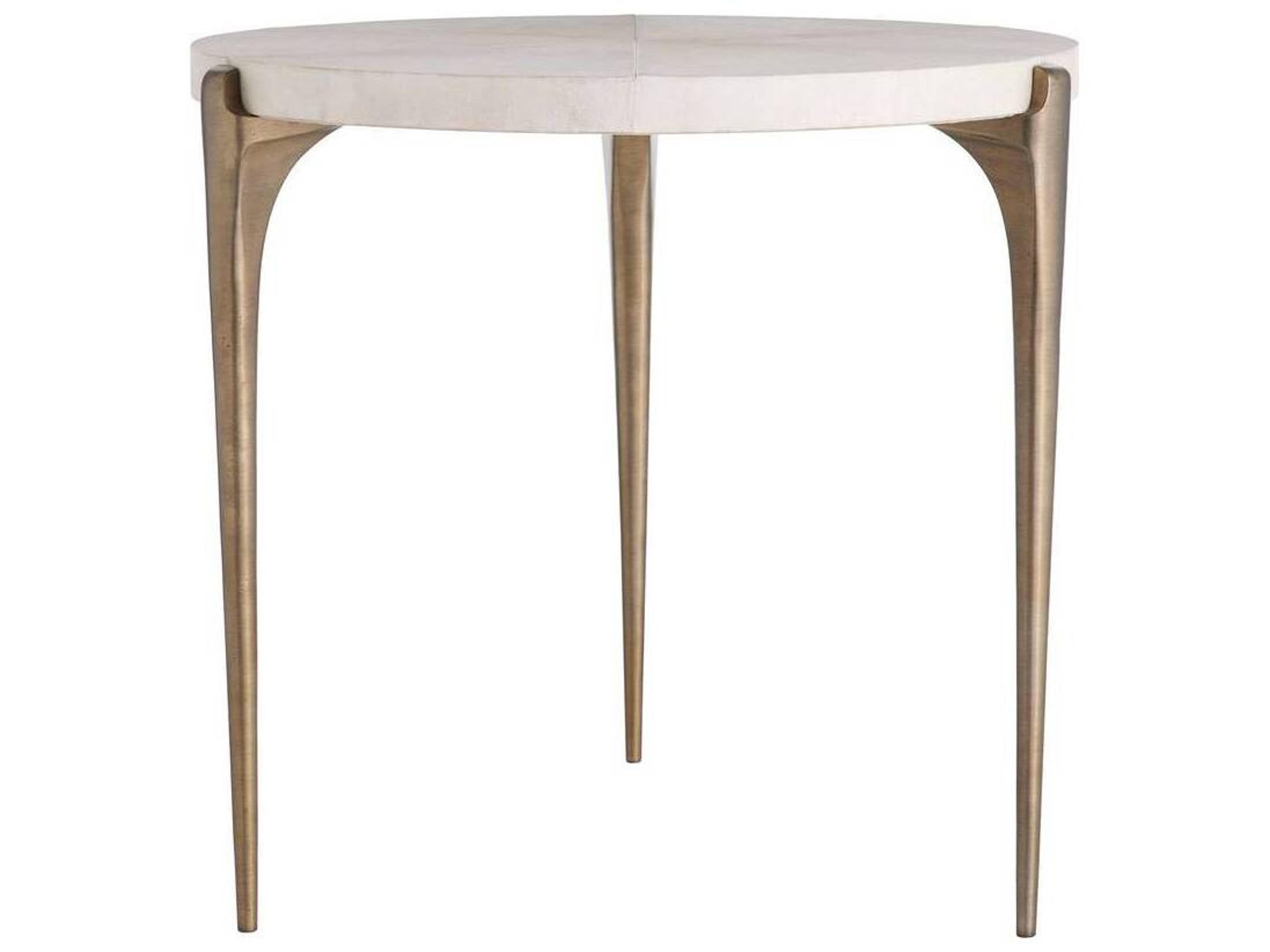 Arteriors Home June Round Dark Antique Brass End Table