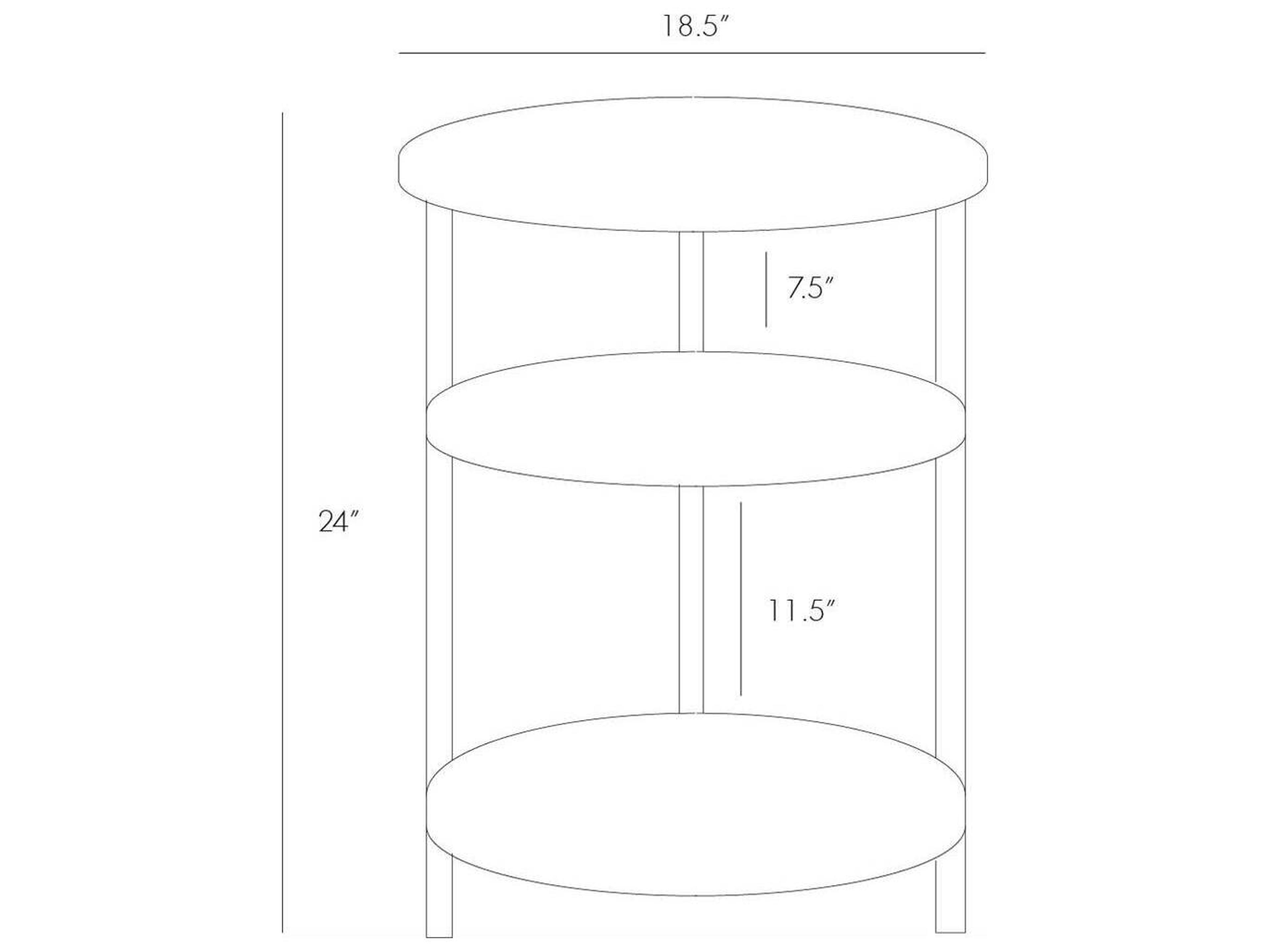 Arteriors Home Percy  Round Mirror Antique Brass End Table