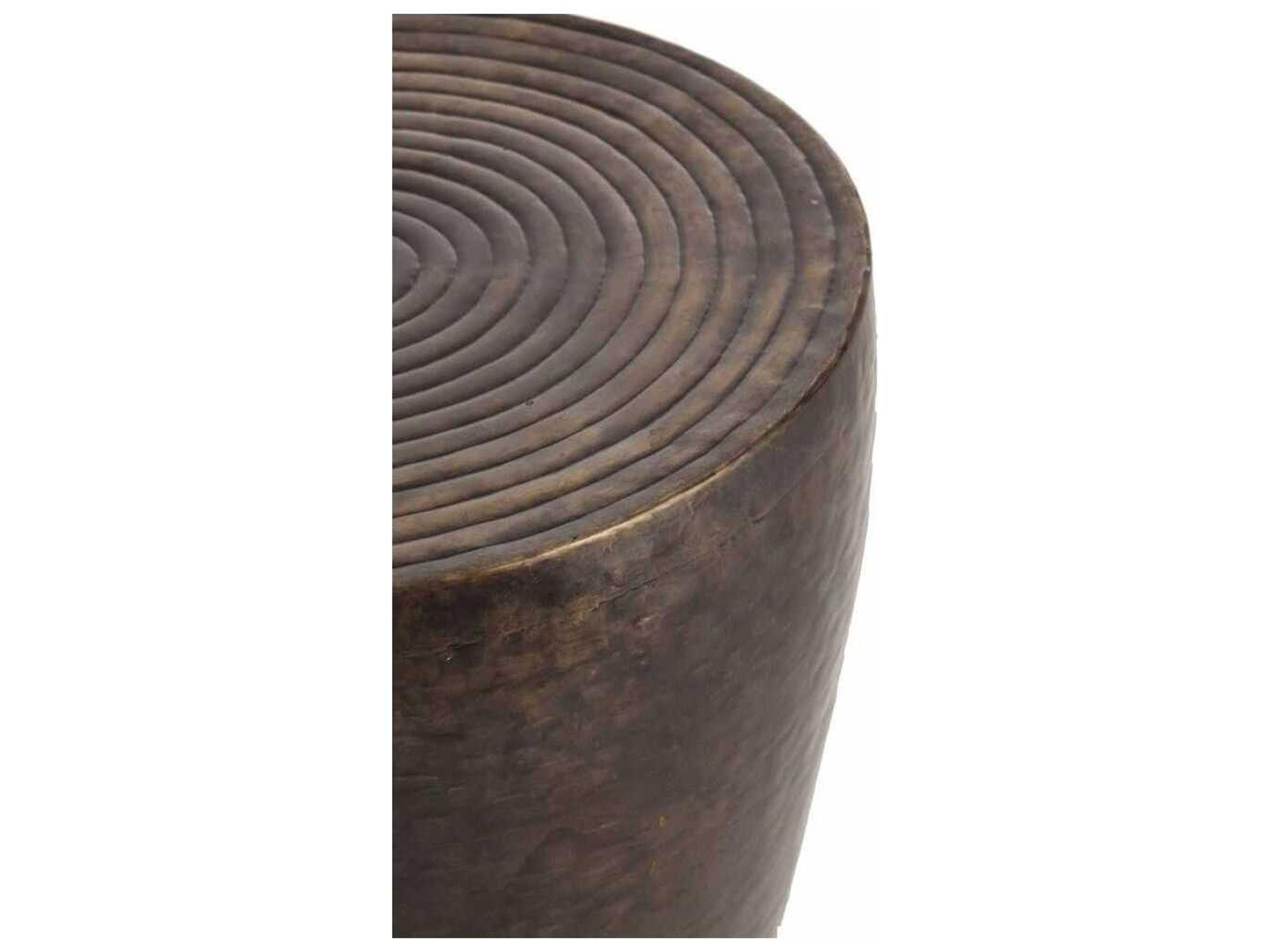 Arteriors Home Clint Round Metal Antique Bronze End Table
