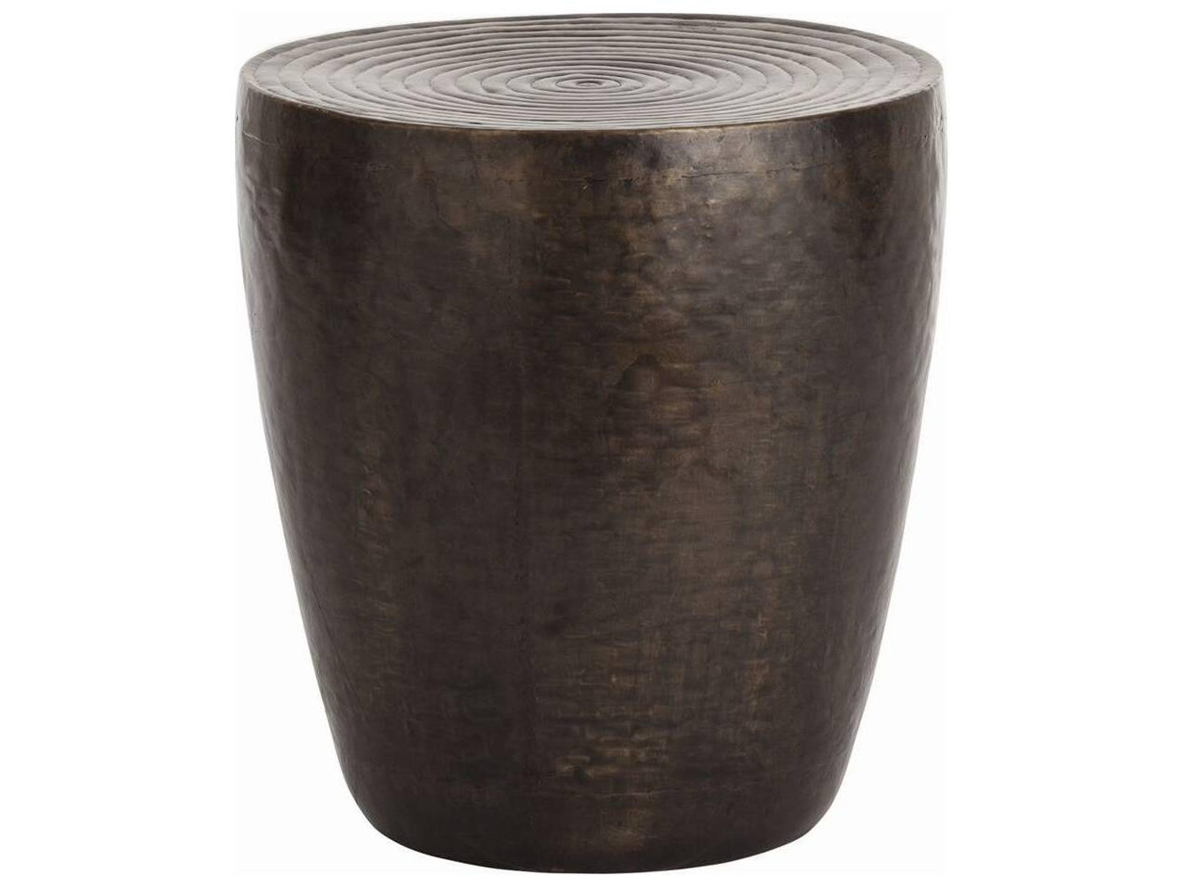 Arteriors Home Clint Round Metal Antique Bronze End Table