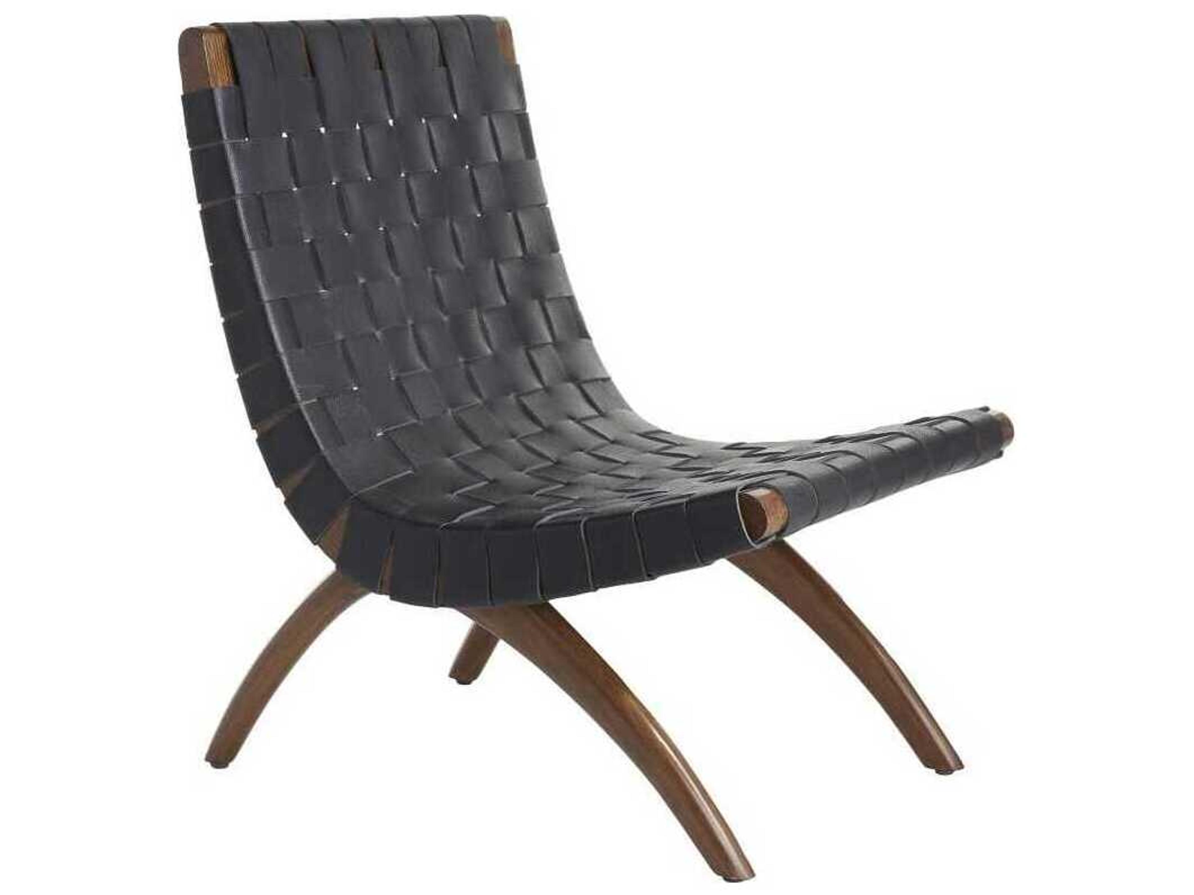 Arteriors Home Black Leather Accent Chair