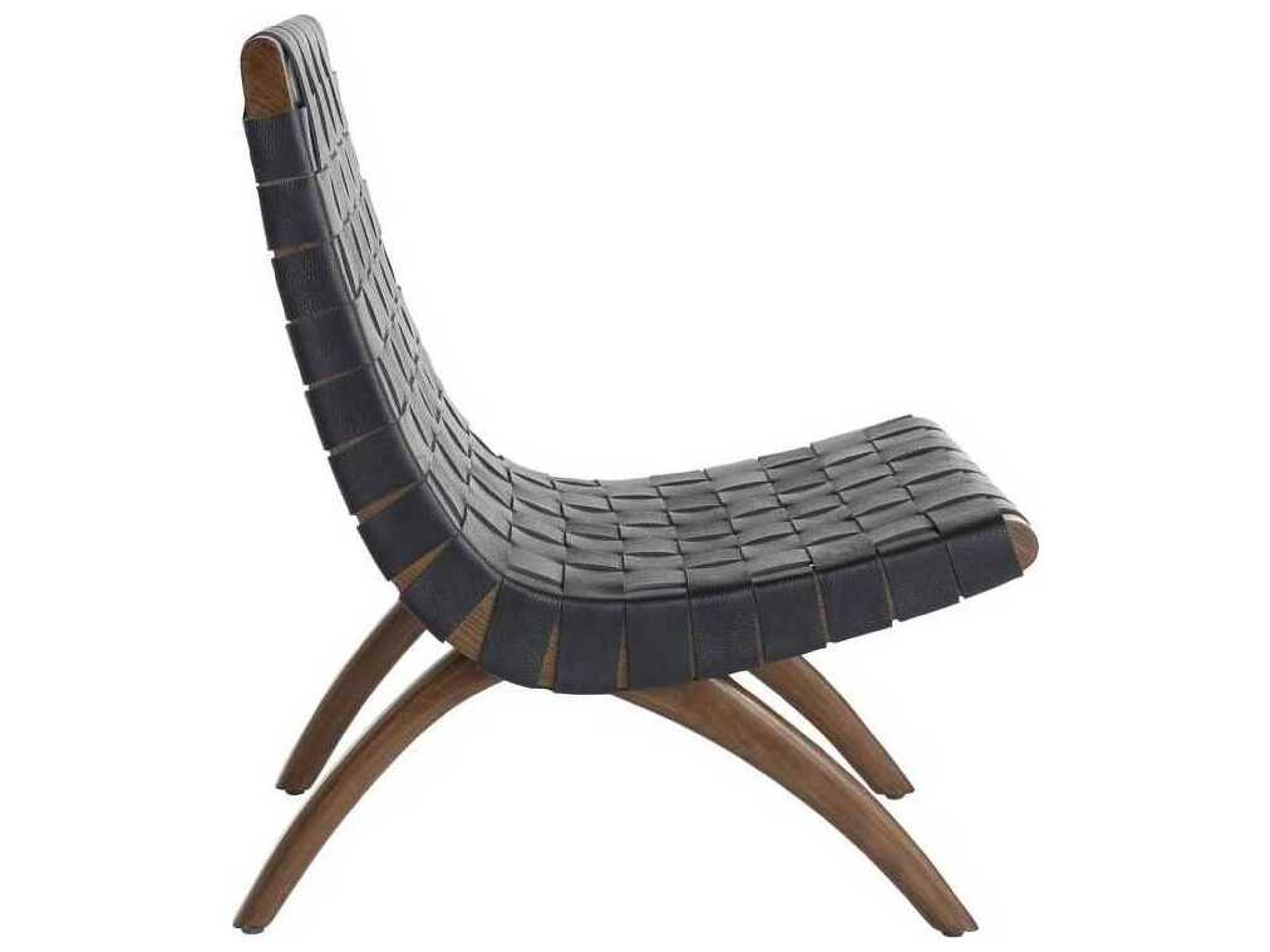 Arteriors Home Black Leather Accent Chair