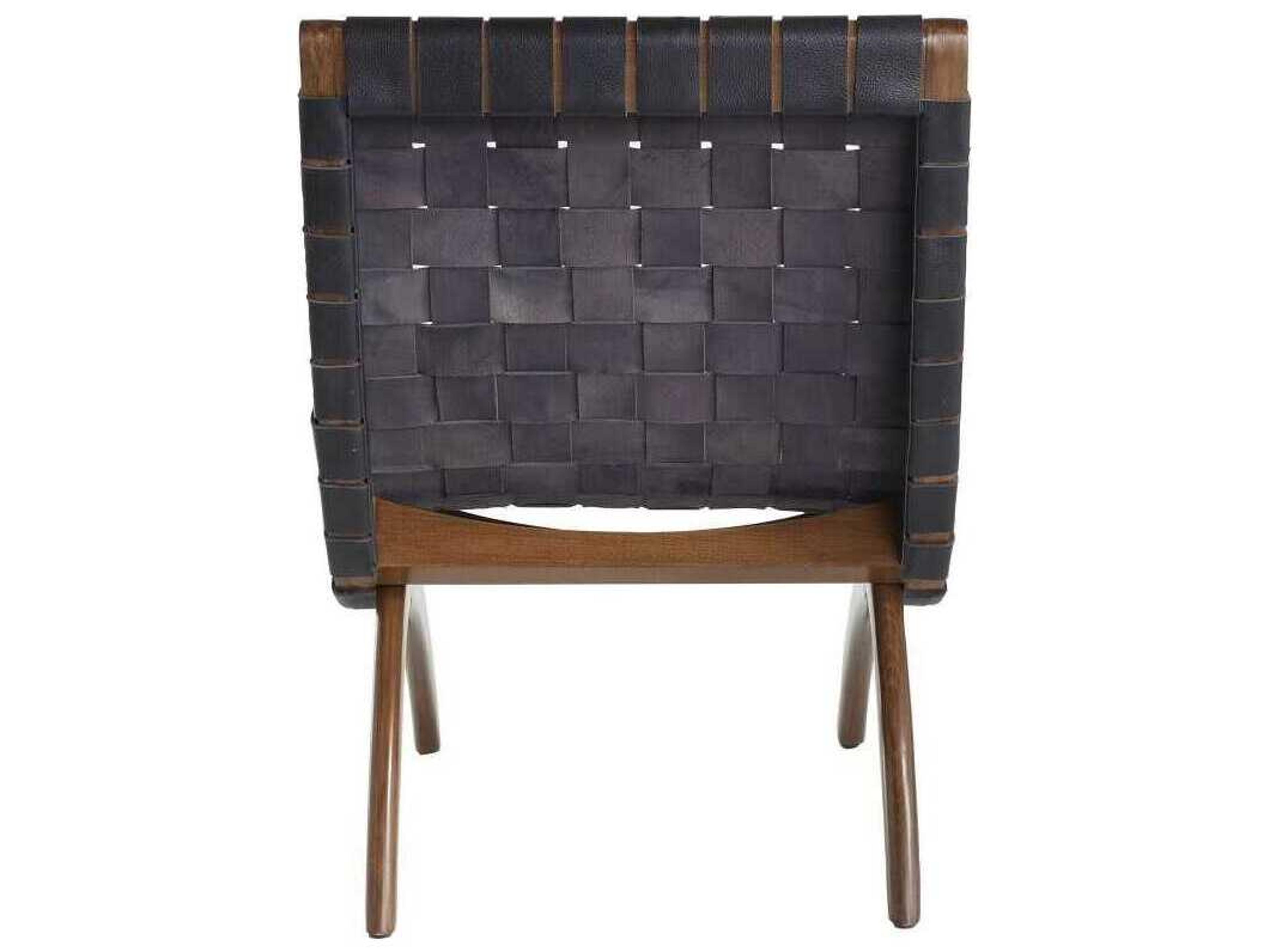 Arteriors Home Black Leather Accent Chair