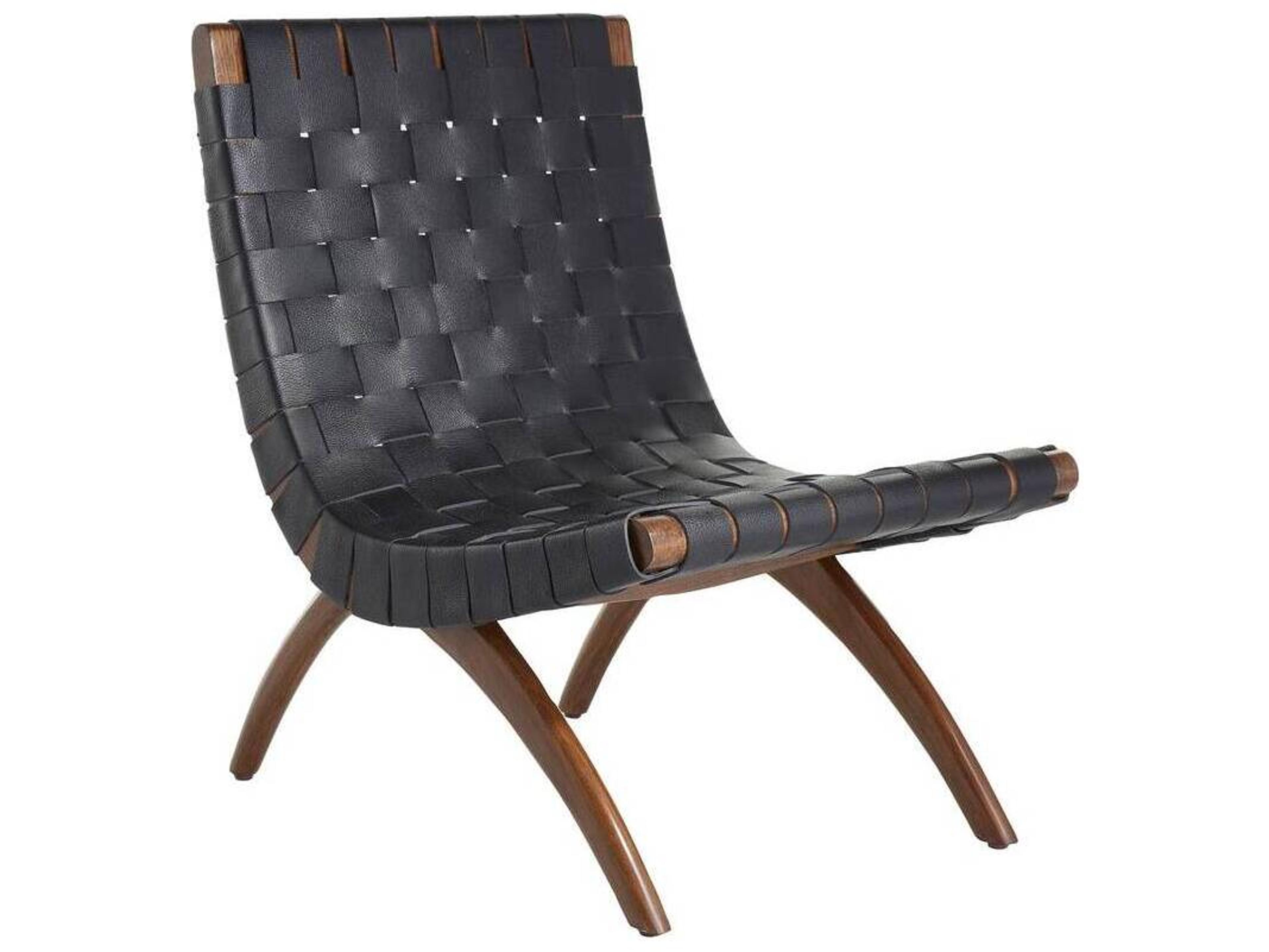 Arteriors Home Black Leather Accent Chair