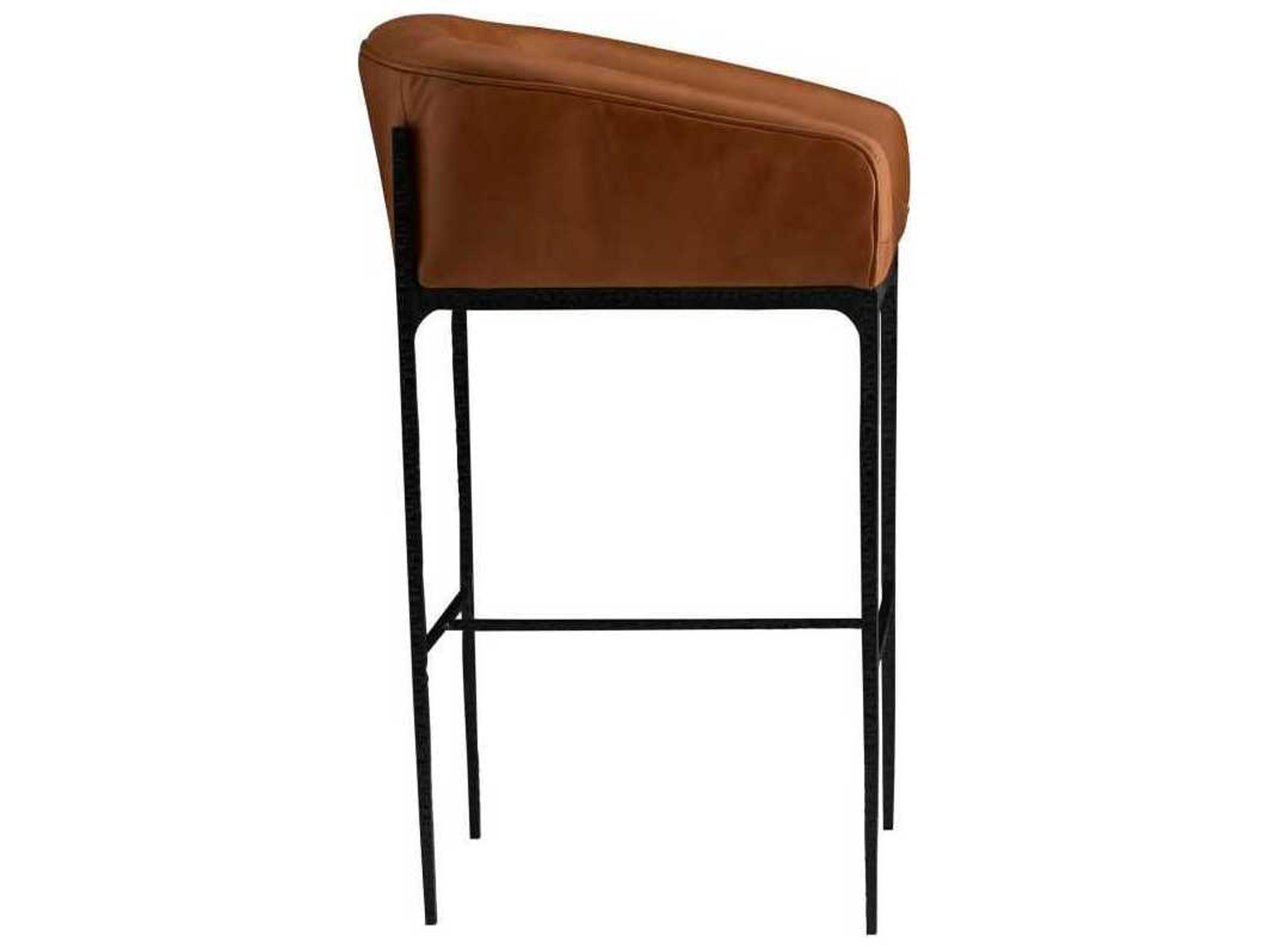 Arteriors Home Osbourne Russet Blackened Iron Leather Bar Stool