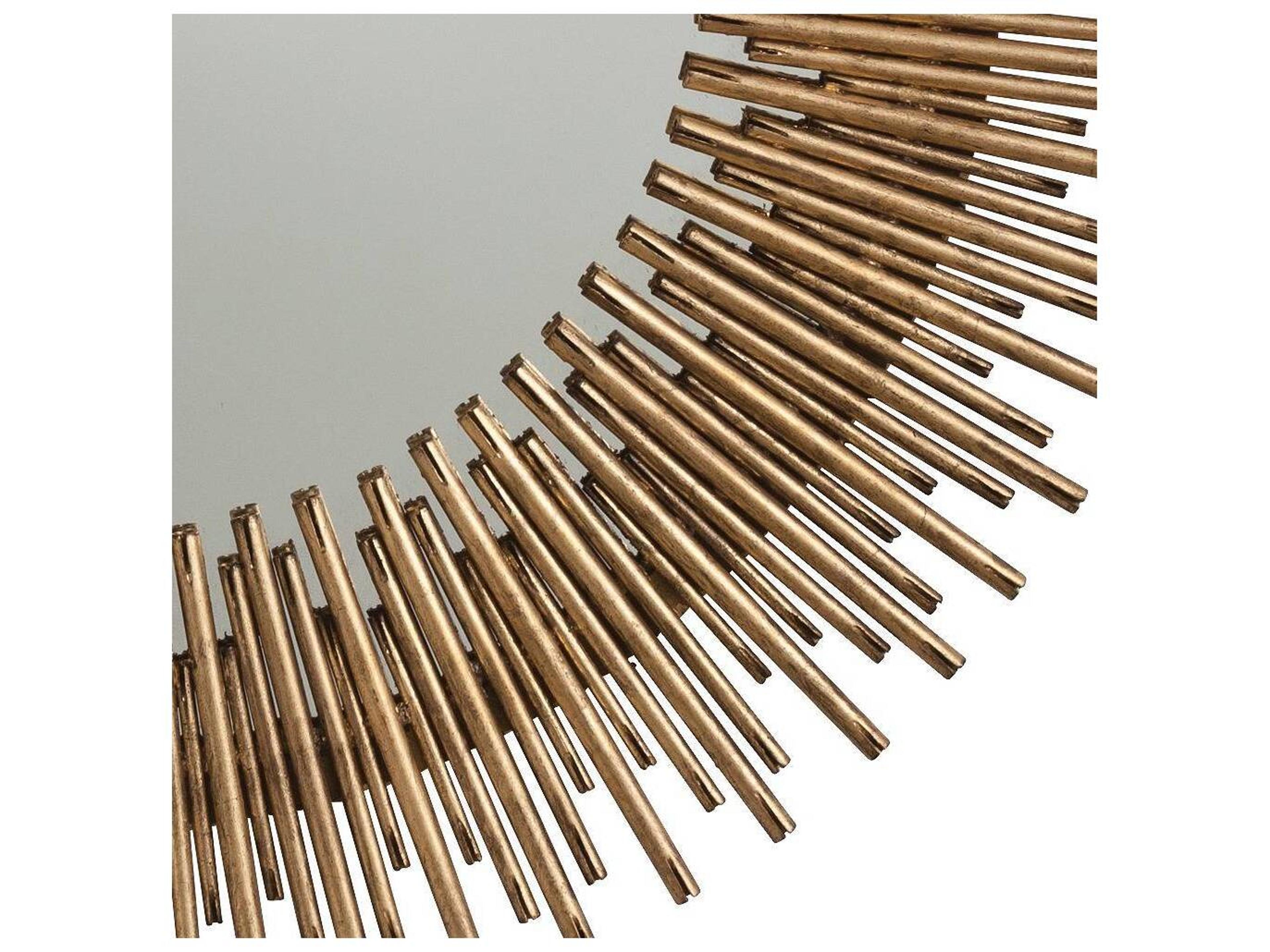 Arteriors Home Prescott Antique Gold leaf Round Wall Mirror