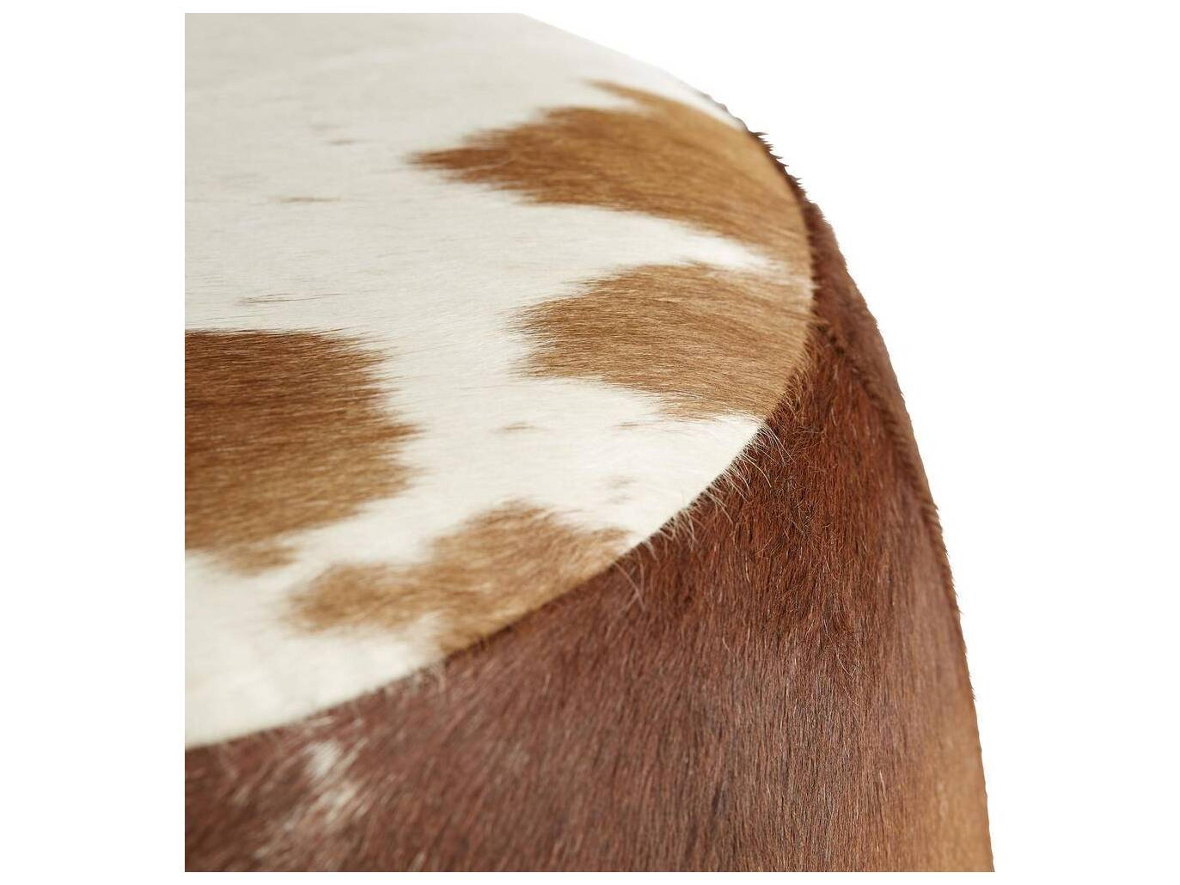 Arteriors Home Owen Brown And White Hide Leather Ottoman