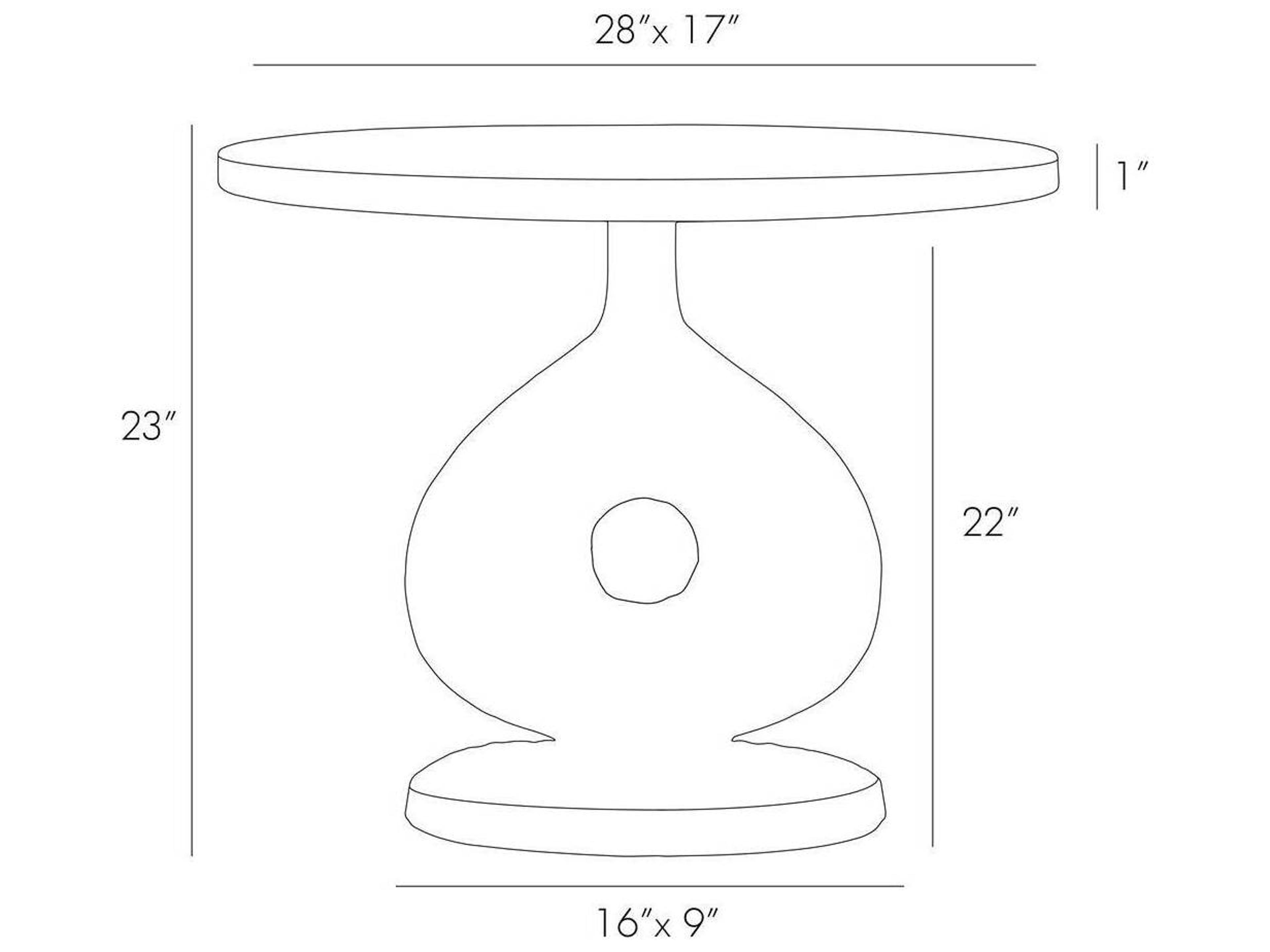 Arteriors Home Seth Oval Metal Antique Bronze End Table