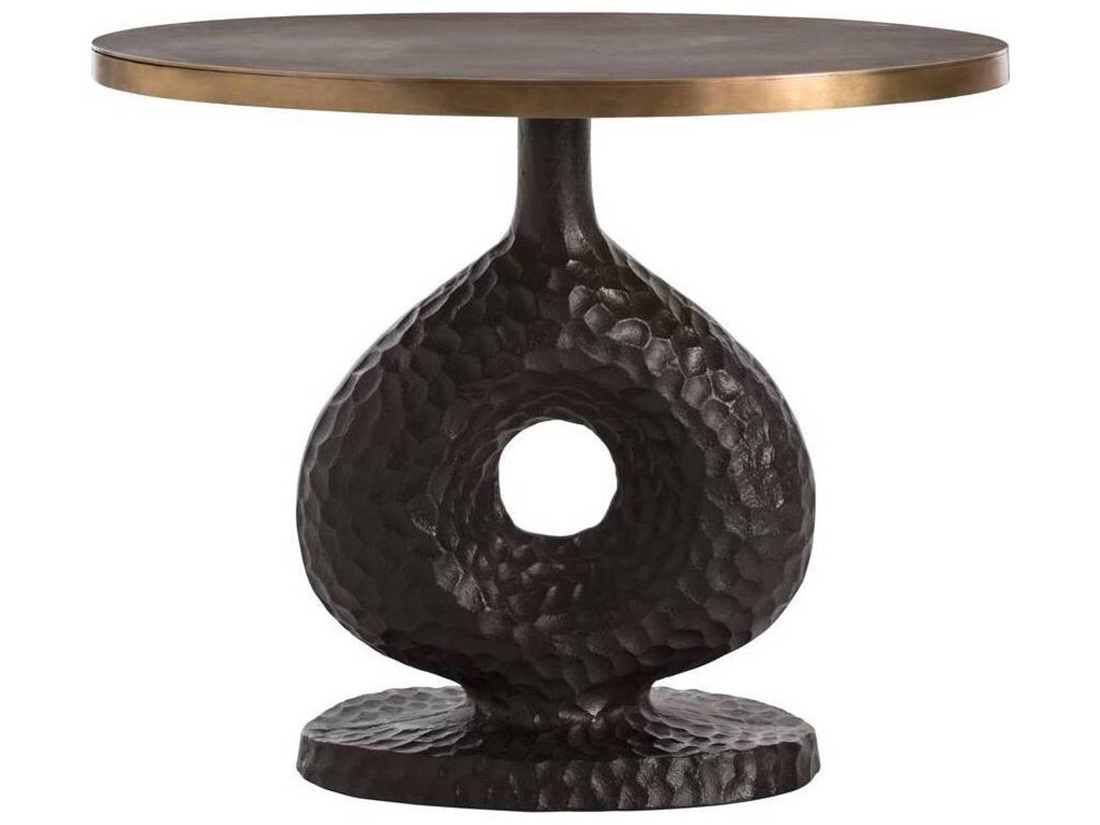 Arteriors Home Seth Oval Metal Antique Bronze End Table