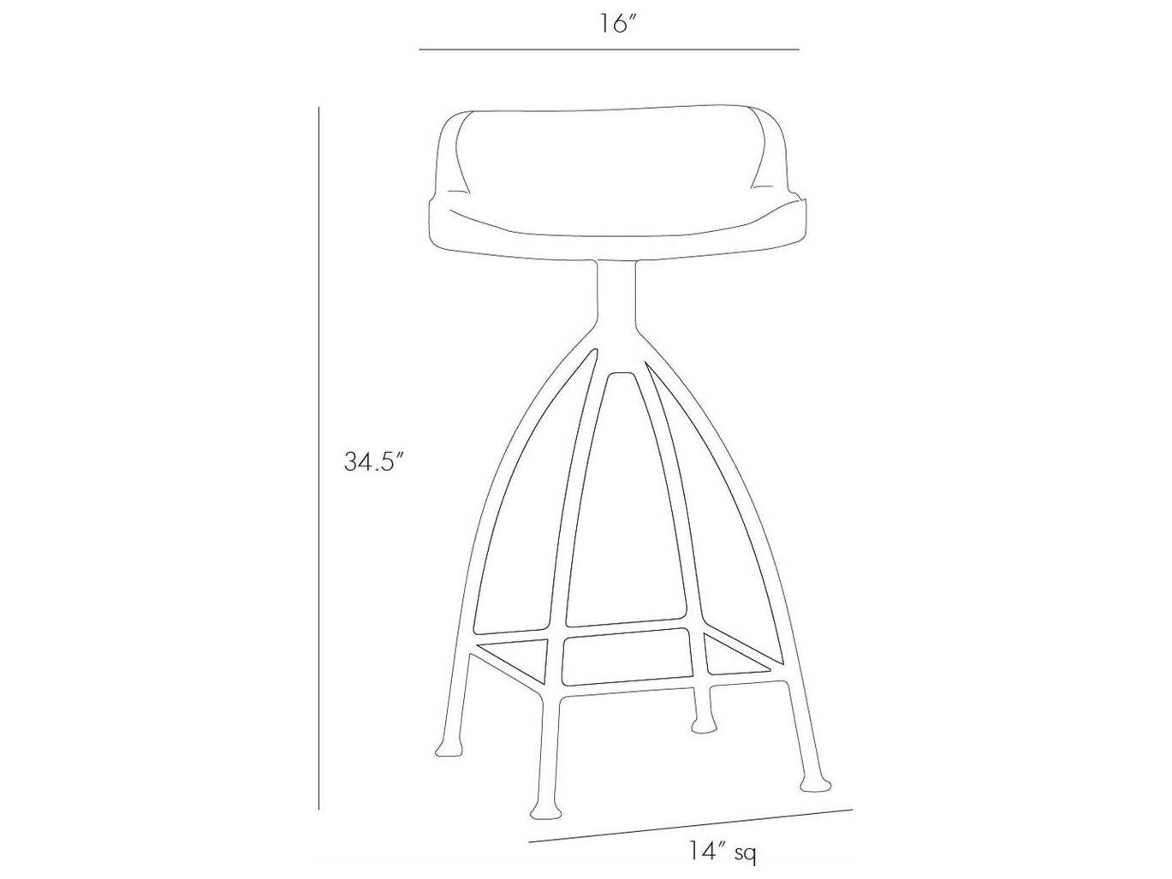 Arteriors Home Hinkley Sandblast Antique Wax Natural Iron Swivel Mango Wood Bar Stool