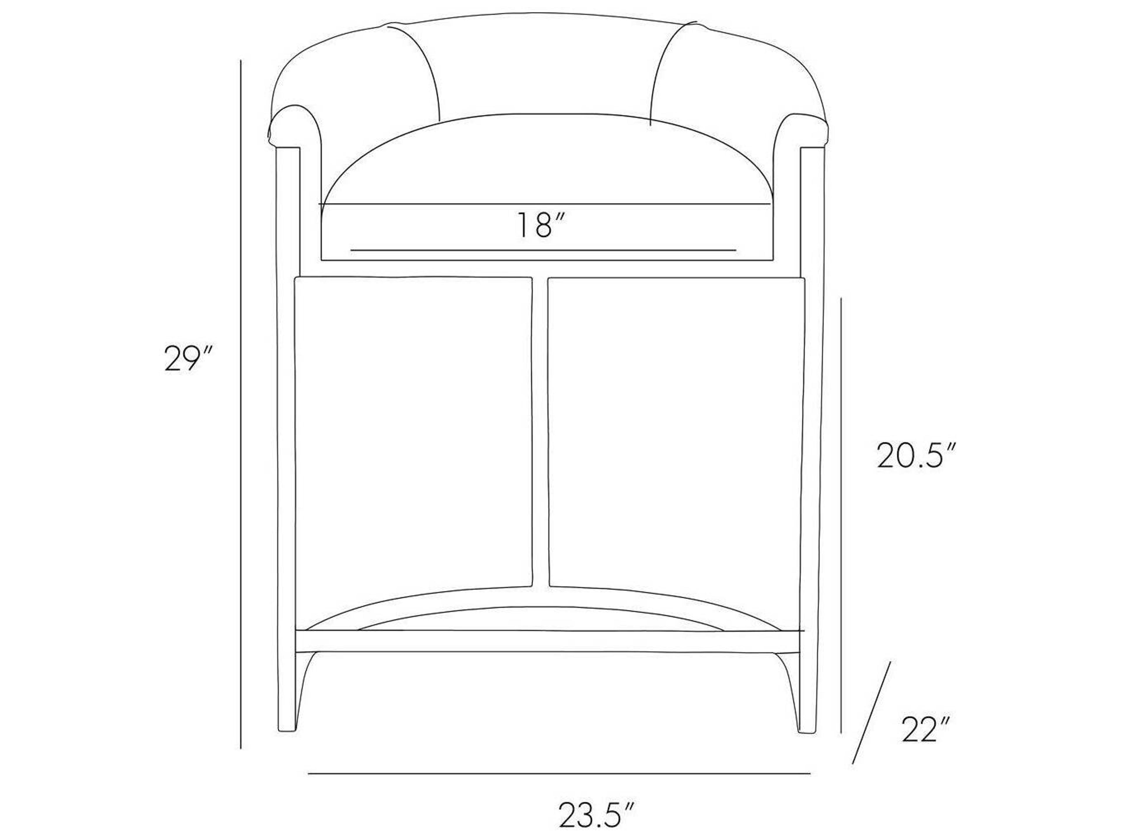 Arteriors Home Calvin Brindle Leather Antique Brass Counter Stool