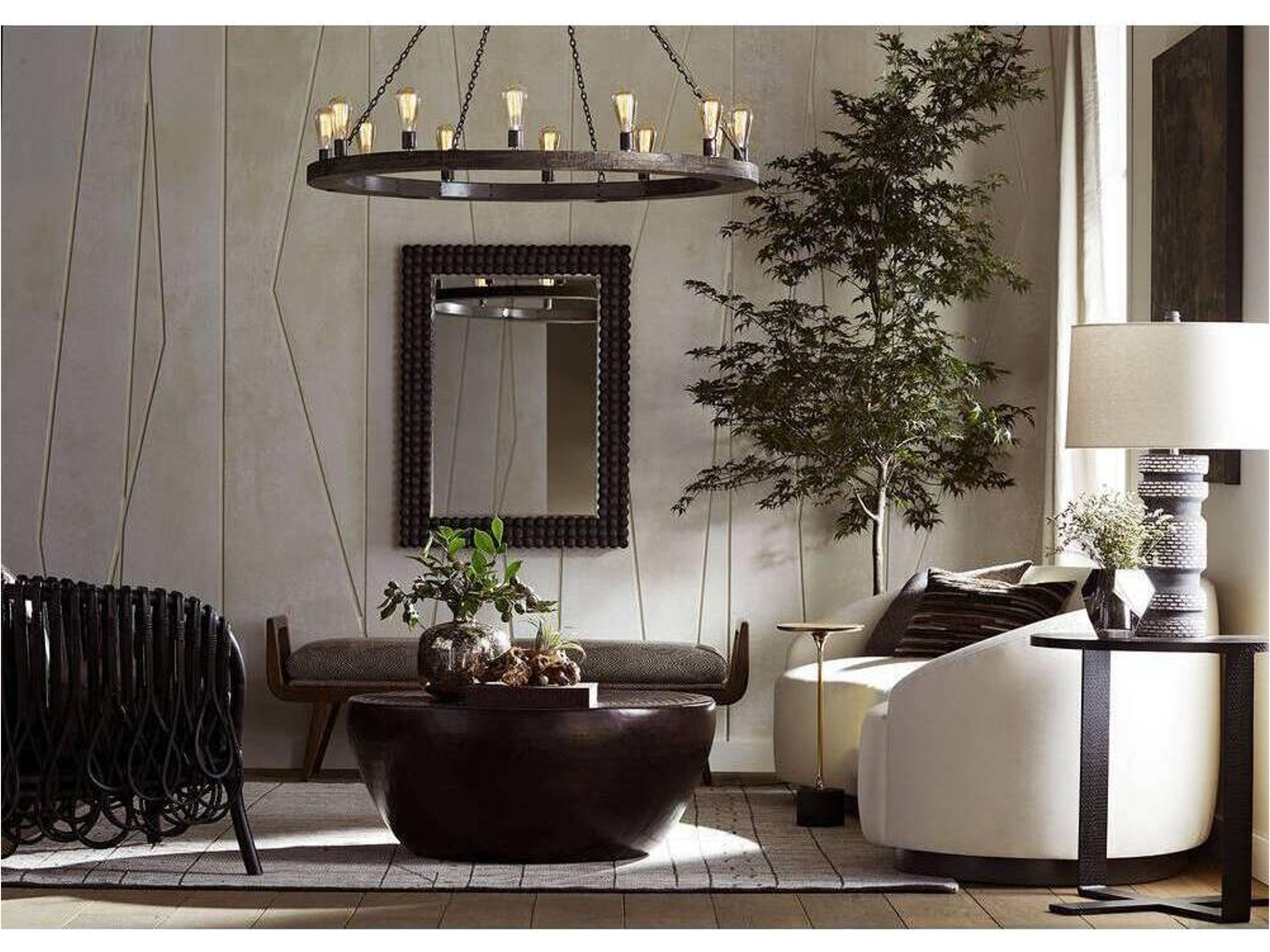 Arteriors Home Clint Round Metal Antique Bronze Coffee Table